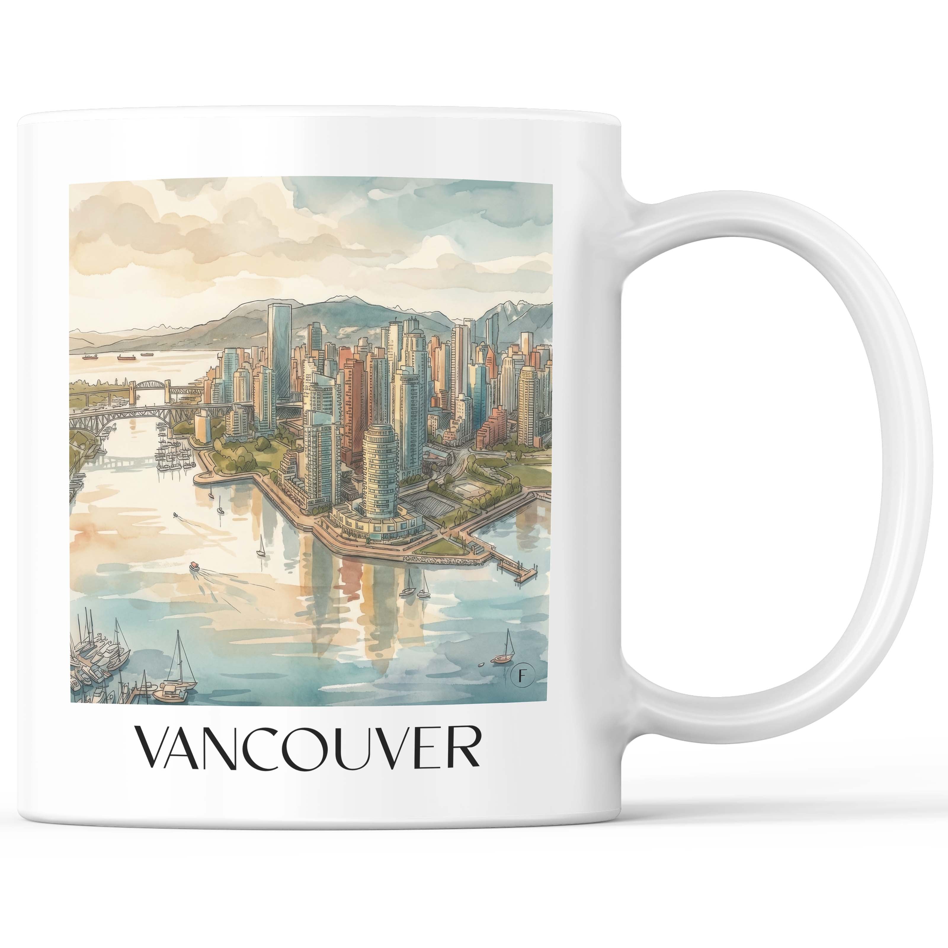 Vancouver - Kanada Becher - Kaffeetasse im Aquarell Stil - favplace