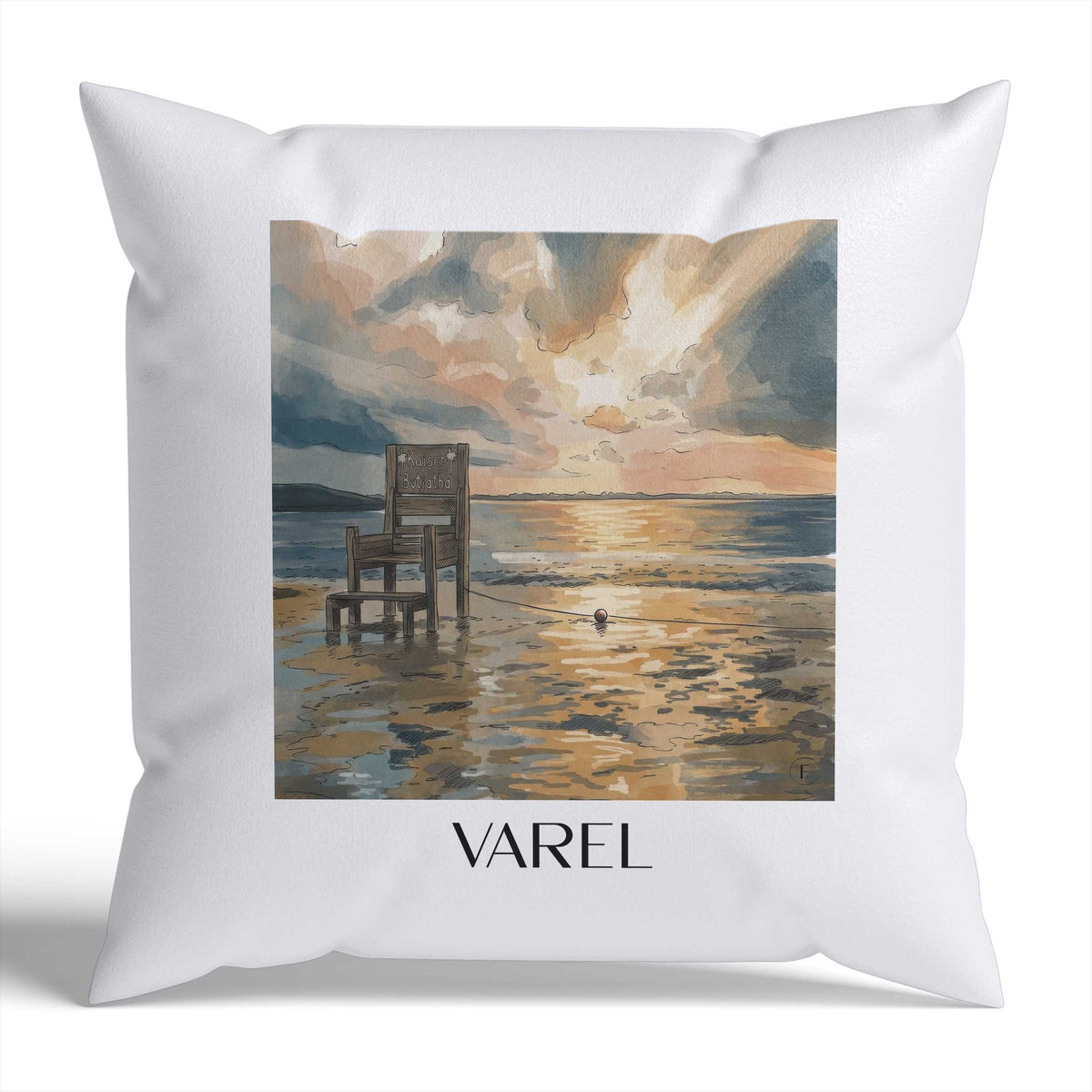 Varel Kissenhülle - Zierkissen Bezug - Friesland - Deutschland Kissen bzw. Kissenbezug im Aquarell Stil - favplace