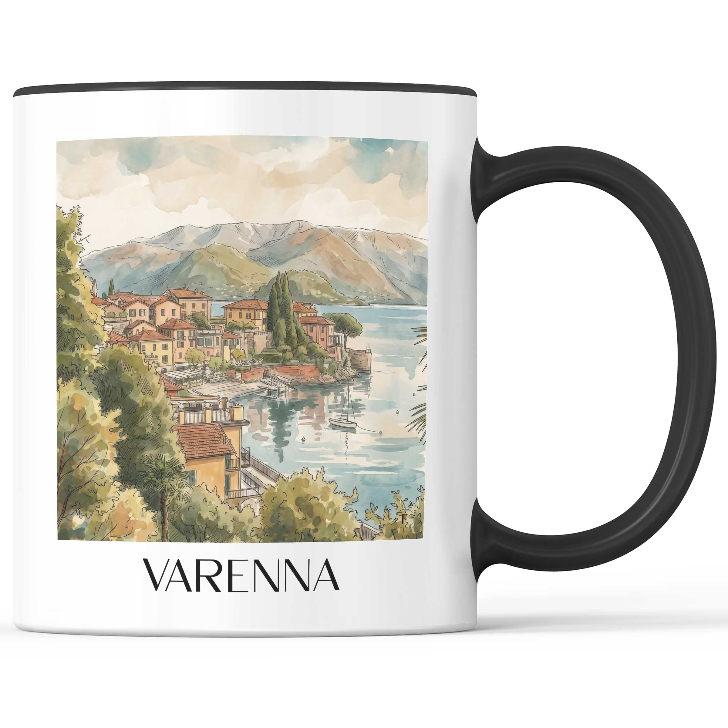 Varenna Kaffeebecher - Italien - Italien Becher - Kaffeetasse im Aquarell Stil - favplace