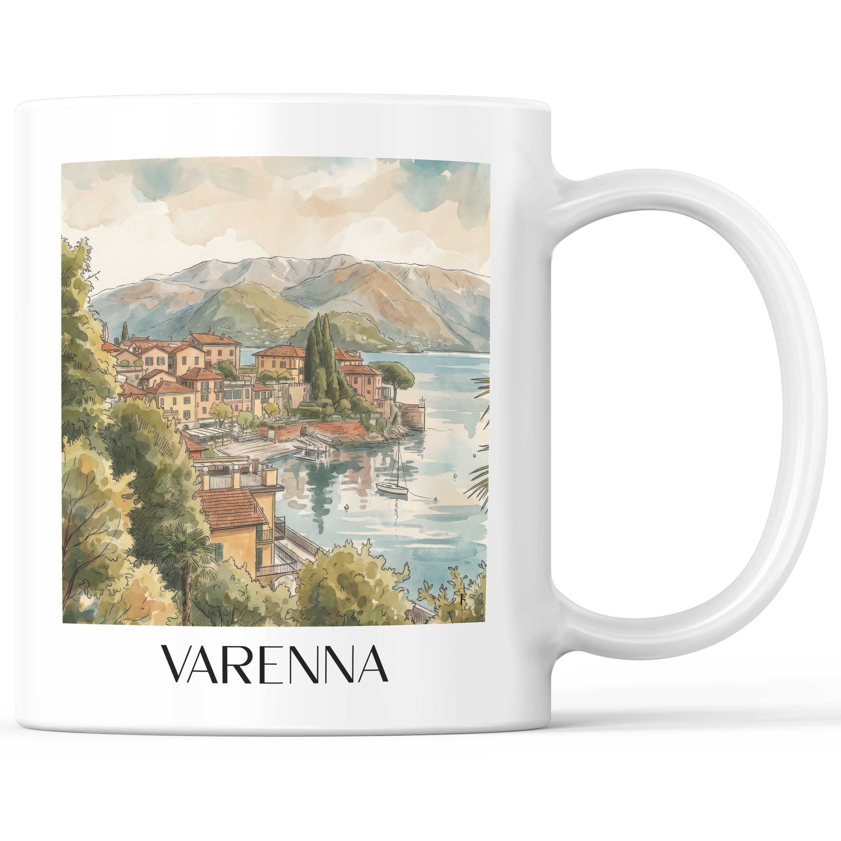 Varenna Kaffeebecher - Italien - Italien Becher - Kaffeetasse im Aquarell Stil - favplace