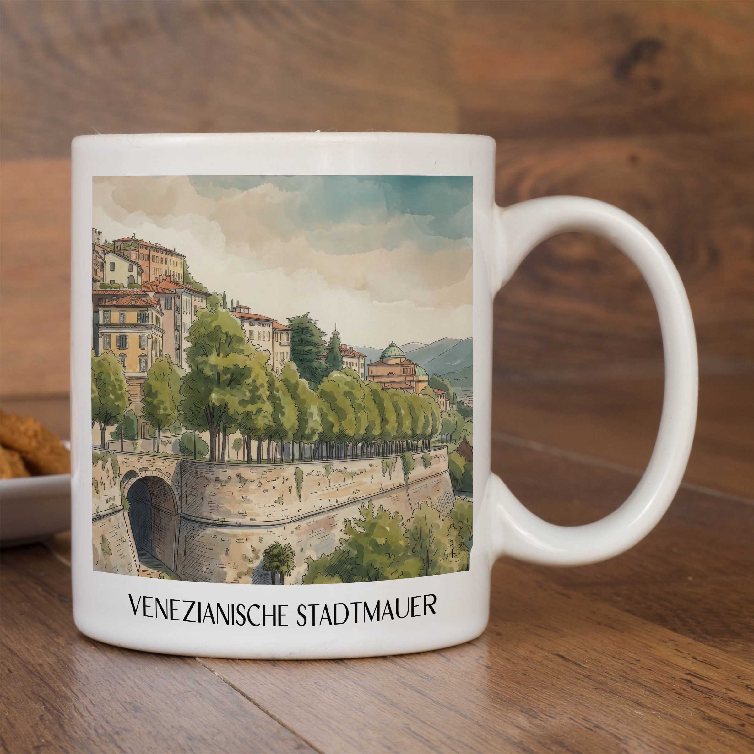 venezianische-stadtmauer-bergamo-italien-kaffeebecher-aquarell