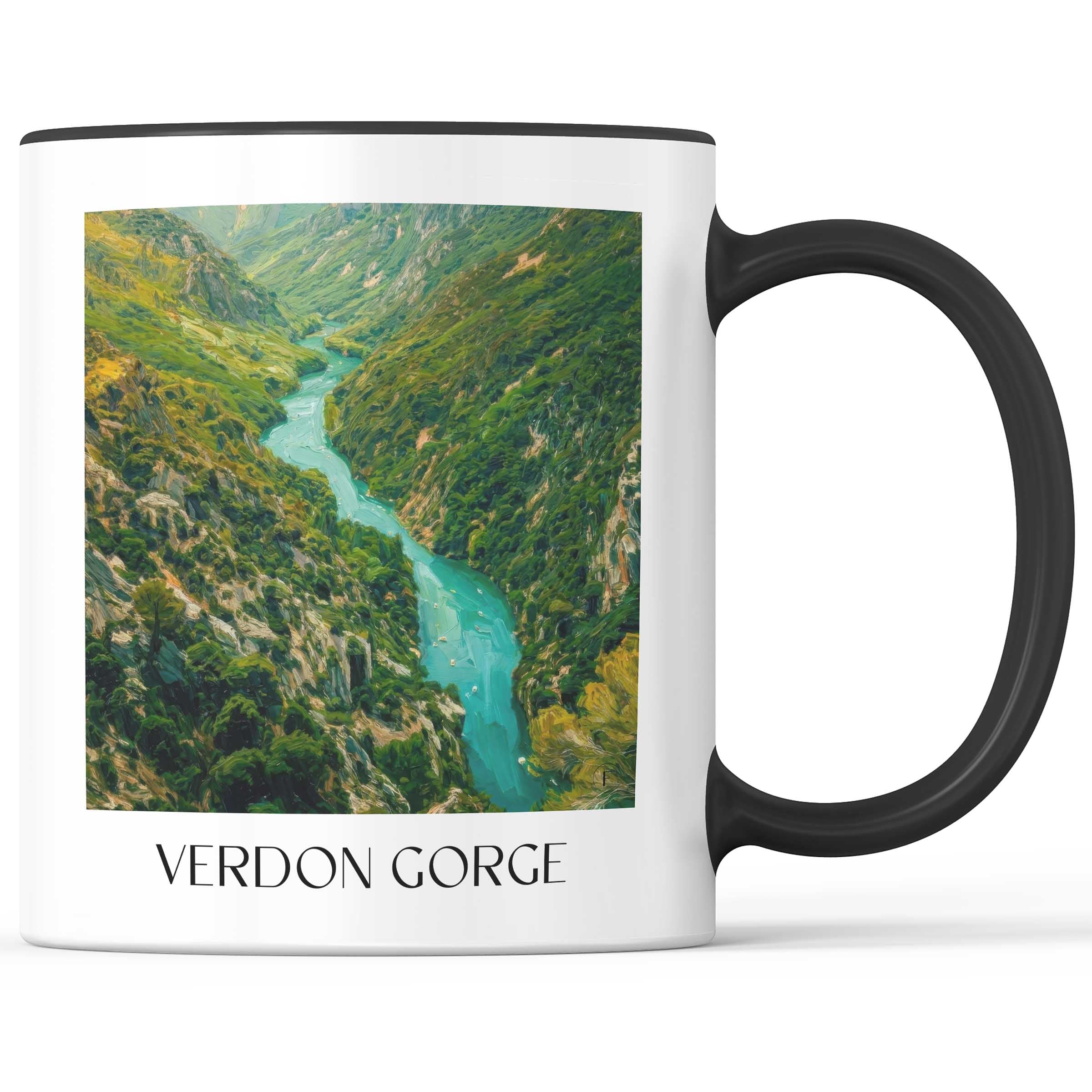 Verdonsschlucht Kaffeebecher - Verdon - Frankreich Becher - Kaffeetasse im Ölgemälde Stil - favplace