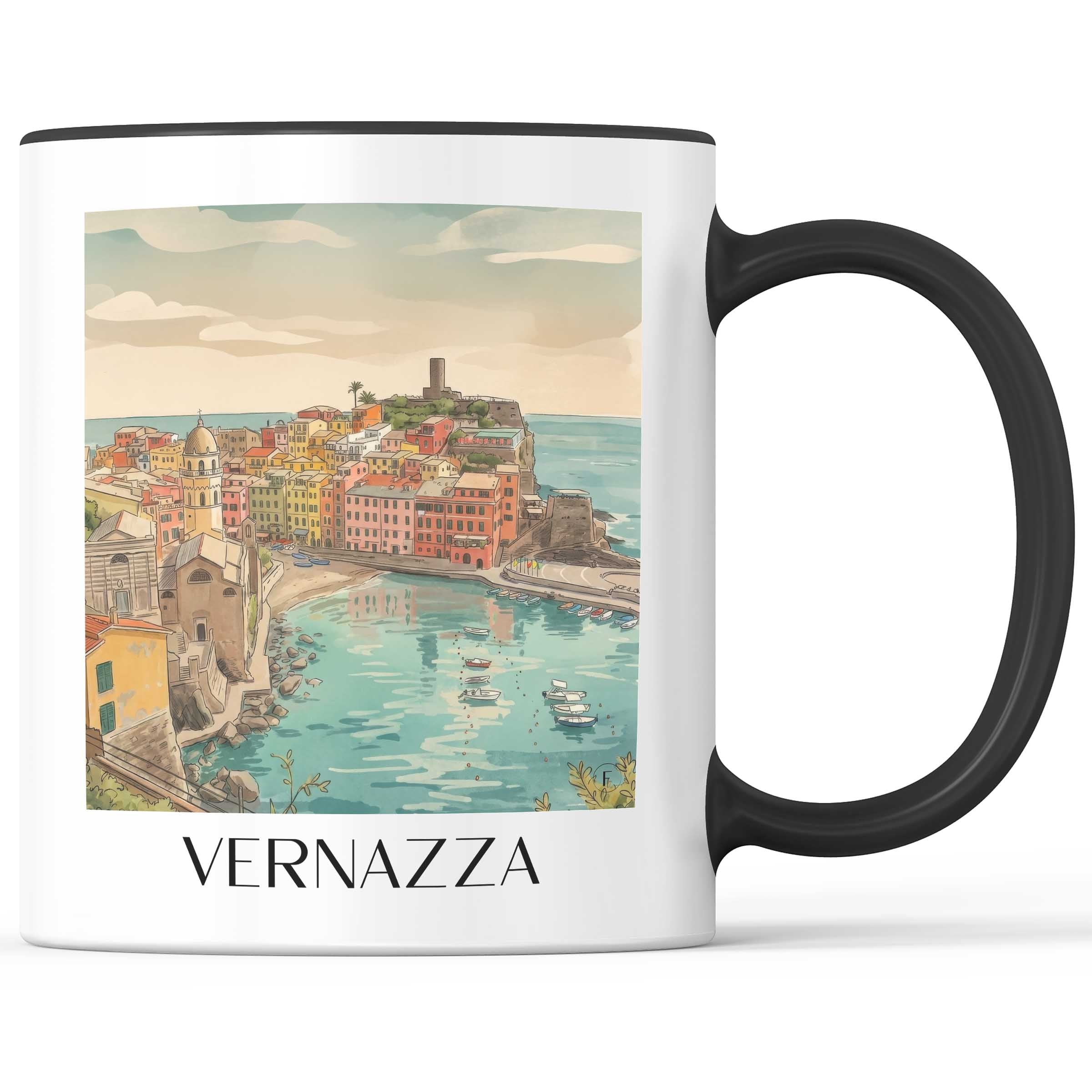 Vernazza Kaffeebecher - Cinque Terre - Italien Becher - Kaffeetasse im Aquarell Stil - favplace