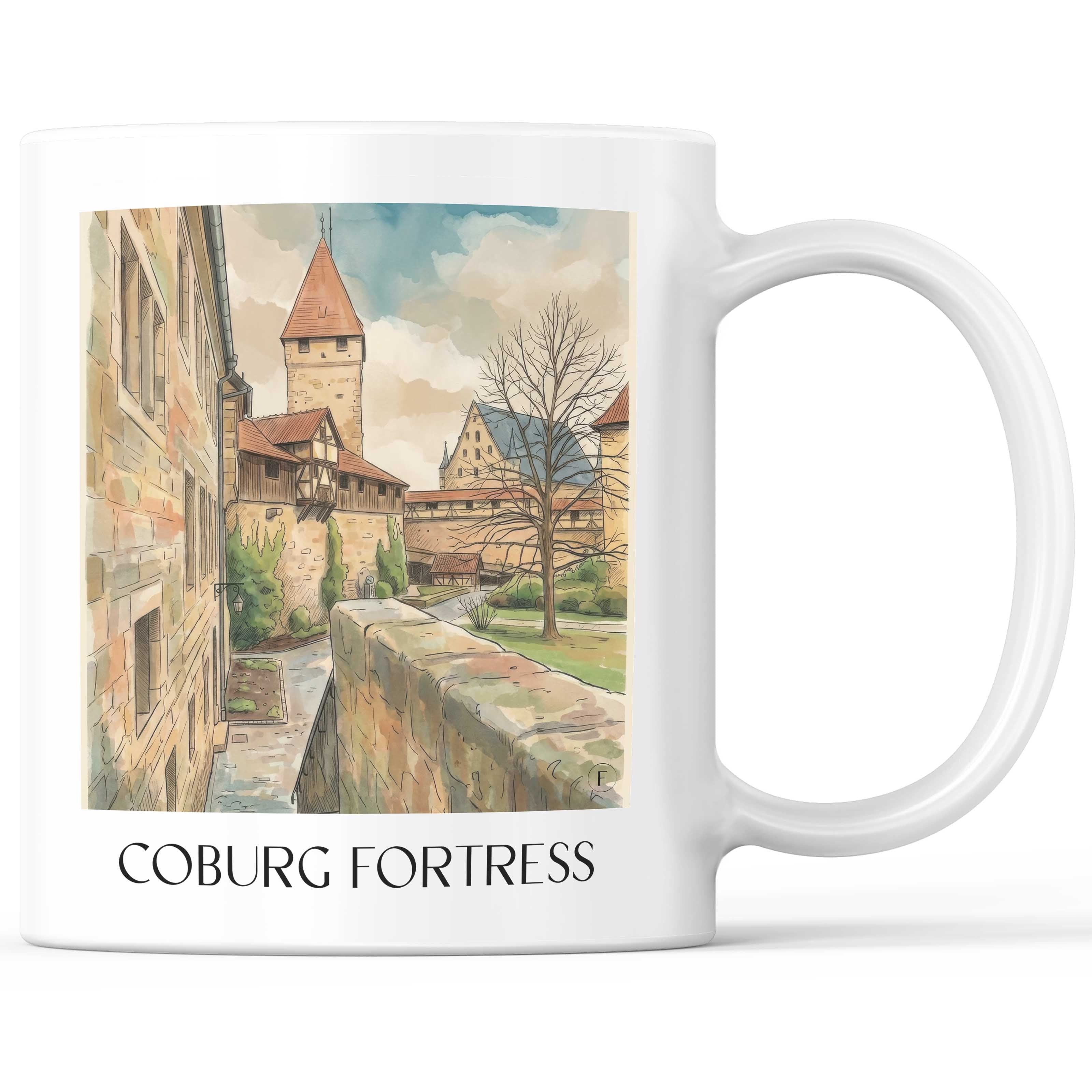 Veste Coburg - Deutschland Becher - Kaffeetasse im Aquarell Stil - favplace