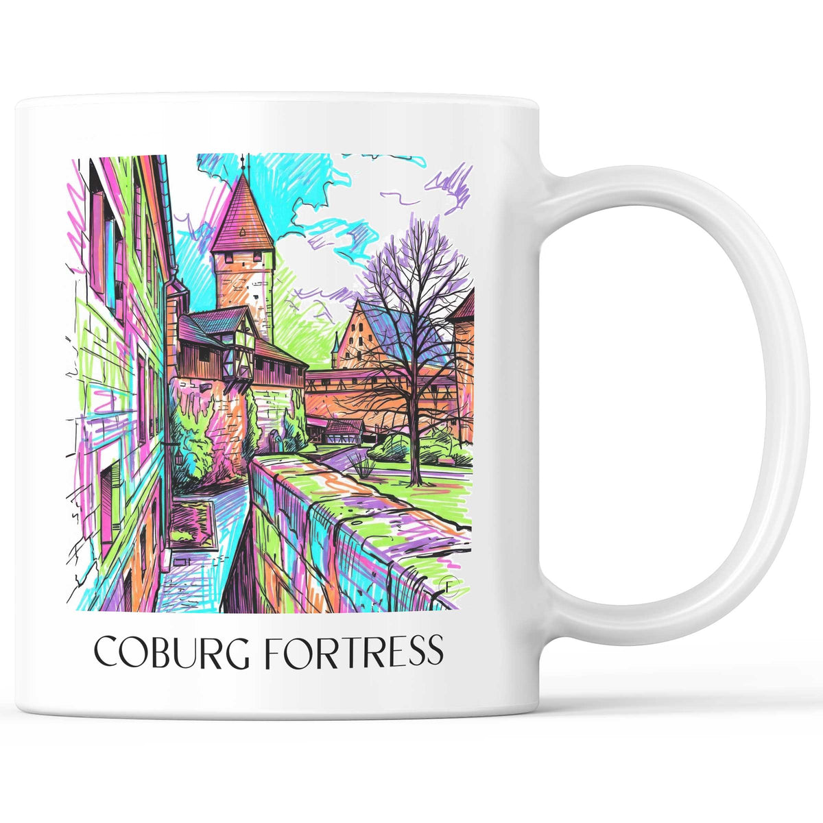 Veste Coburg - Deutschland Becher - Kaffeetasse im Tag Graffiti Stil - favplace