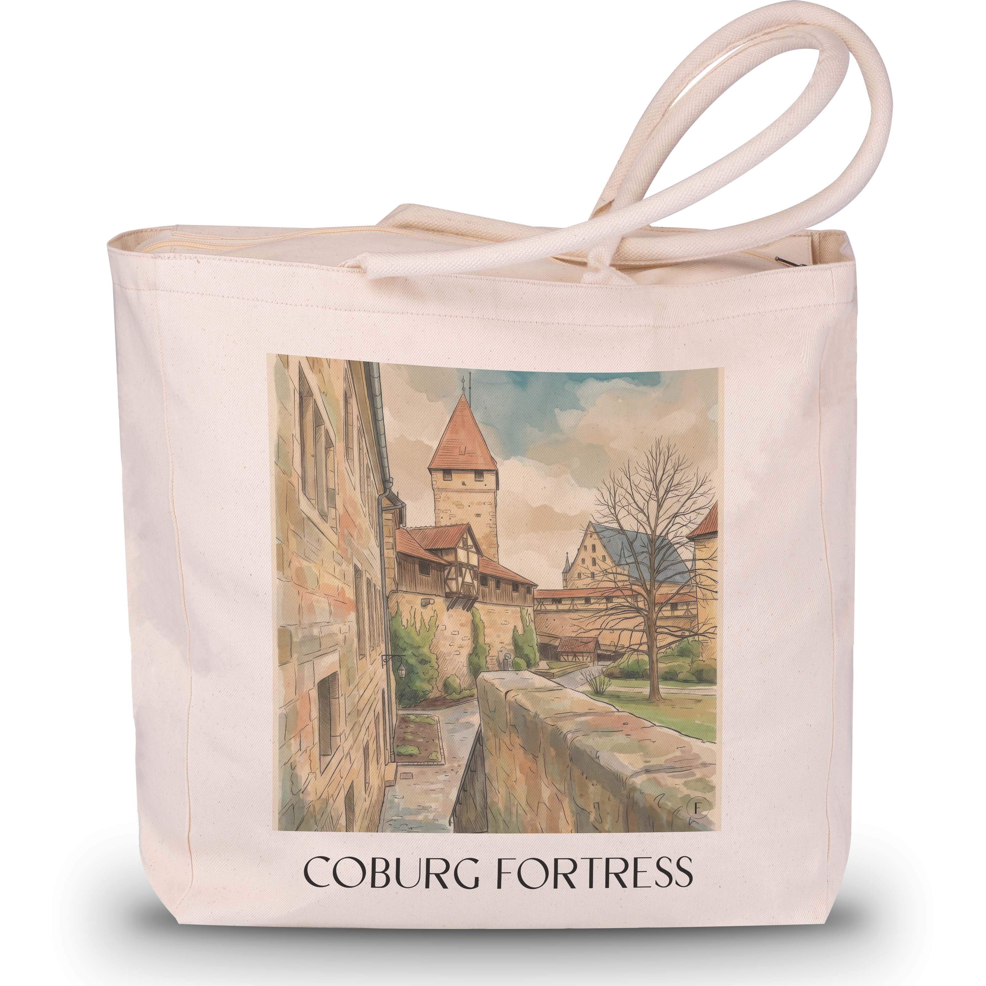 Veste Coburg - Deutschland Tote Bag - Einkaufstasche im Aquarell Stil - favplace