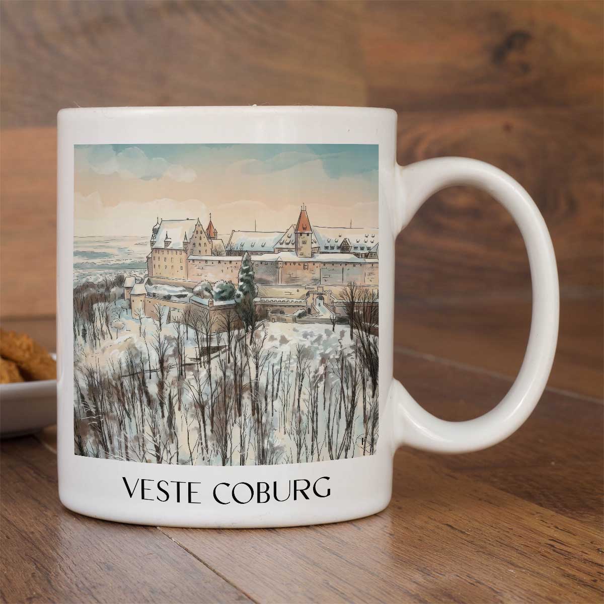 veste-coburg-oberfranken-deutschland-kaffeebecher-aquarell