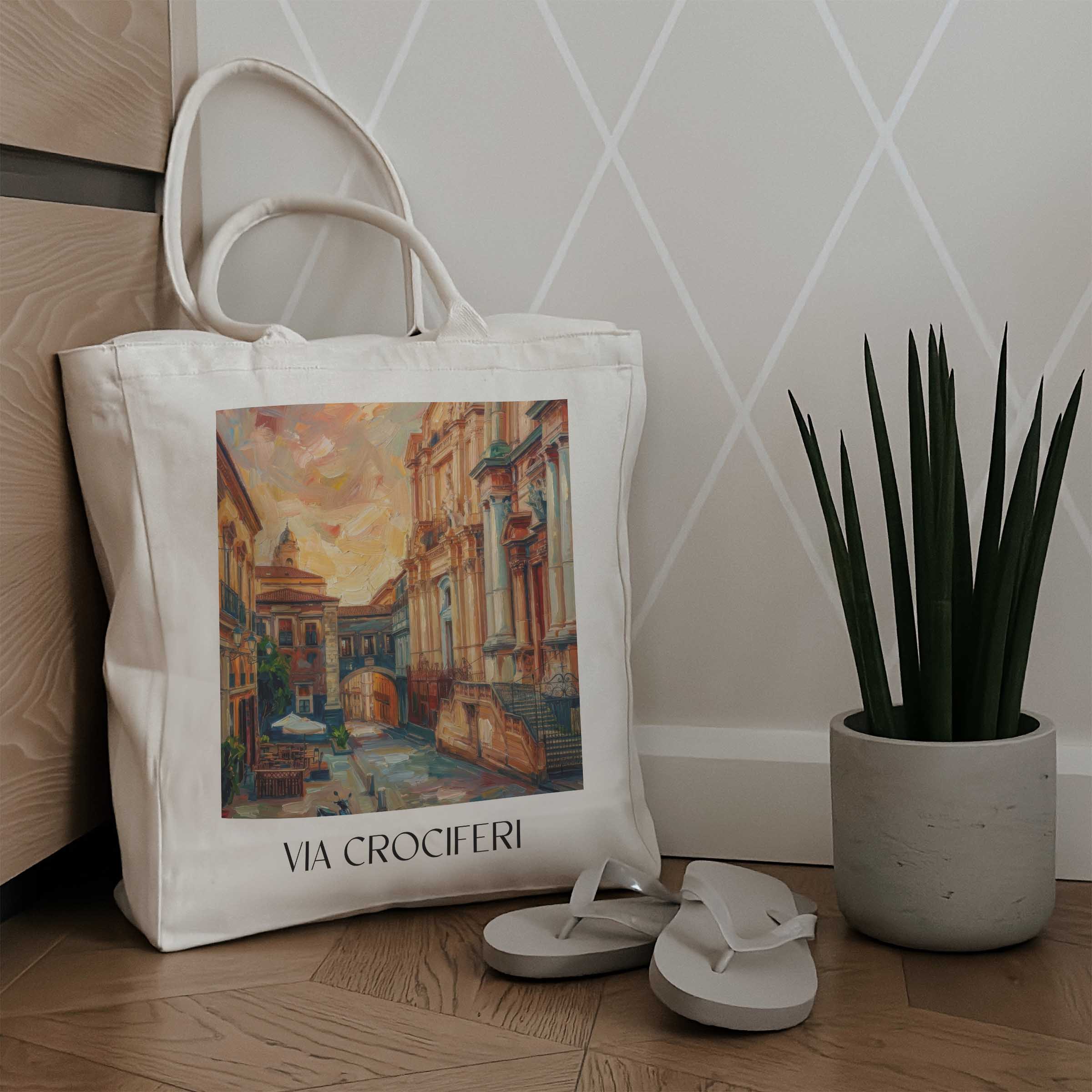 via-crociferi-catania-italien-einkaufstasche-oil-painting-oelgemaelde