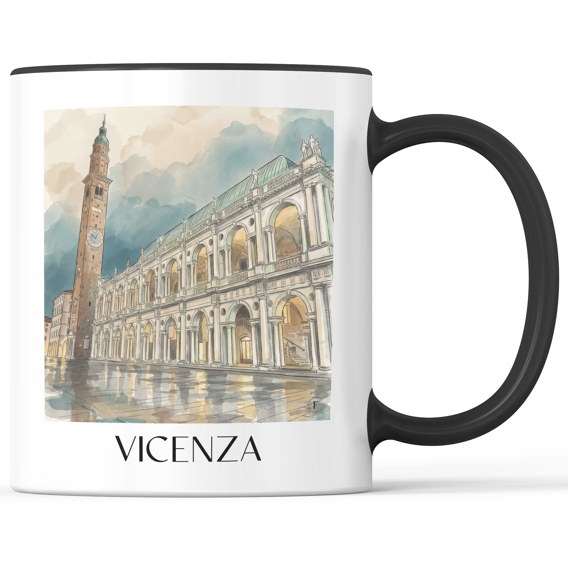 Vicenza Kaffeebecher - Italien - Italien Becher - Kaffeetasse im Aquarell Stil - favplace