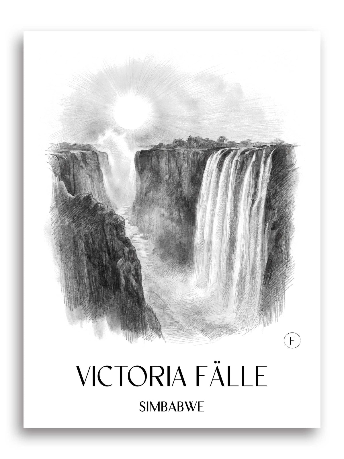 victoria-fälle-simbabwe-poster-bleistift-zeichnung-drawing