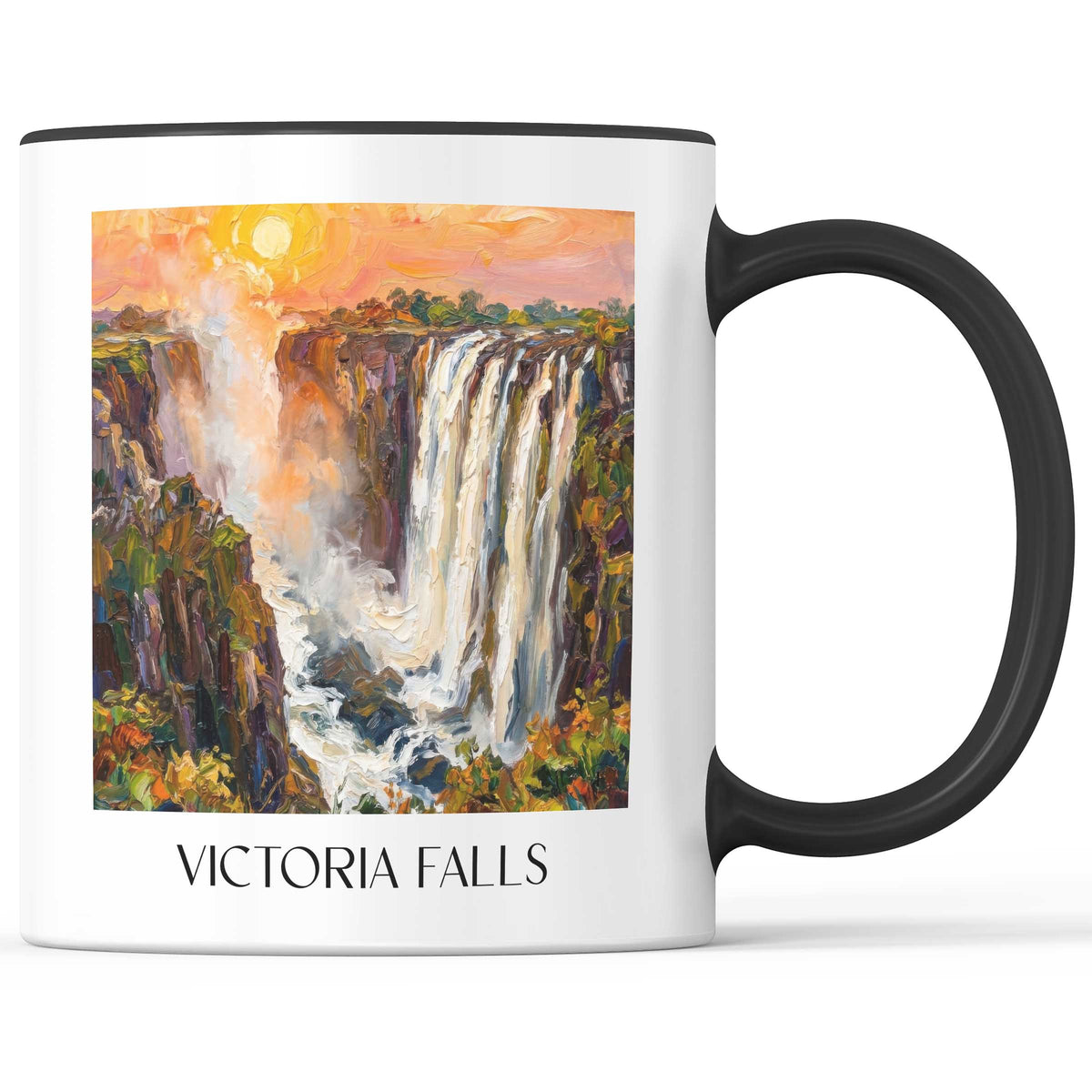 Victoria Fälle - Simbabwe Becher - Kaffeetasse im Ölgemälde Stil - favplace