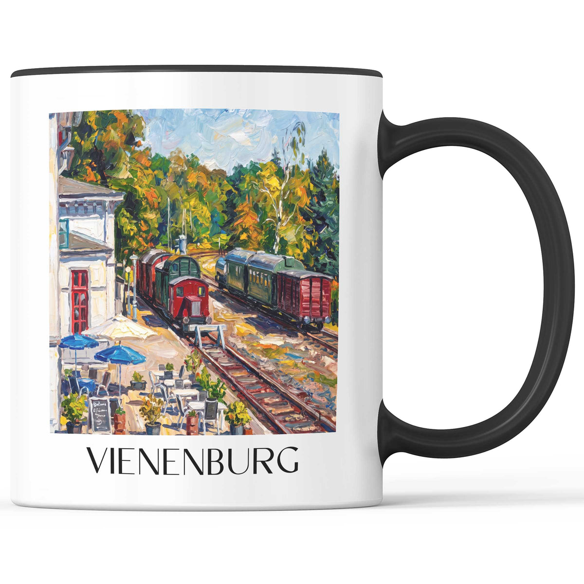 Vienenburg Kaffeebecher - Niedersachsen - Deutschland Becher - Kaffeetasse im Ölgemälde Stil