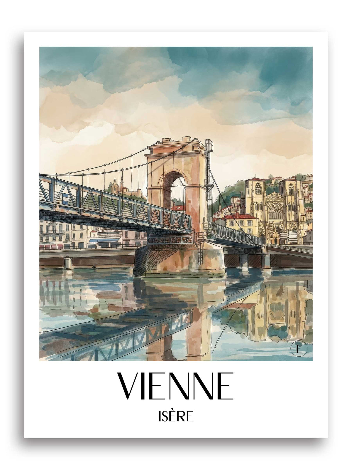 vienne-isère-frankreich-poster-aquarell