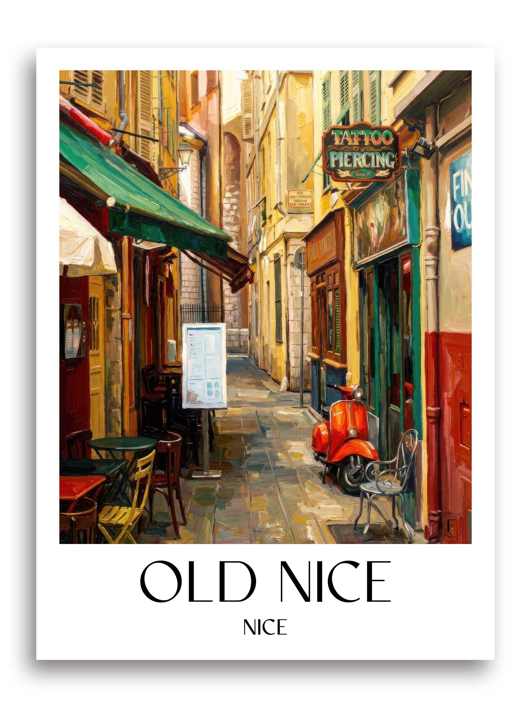 Vieux Nice Poster - Nizza - Frankreich Kunstdruck - Ölgemälde von A4 bis A1 - favplace