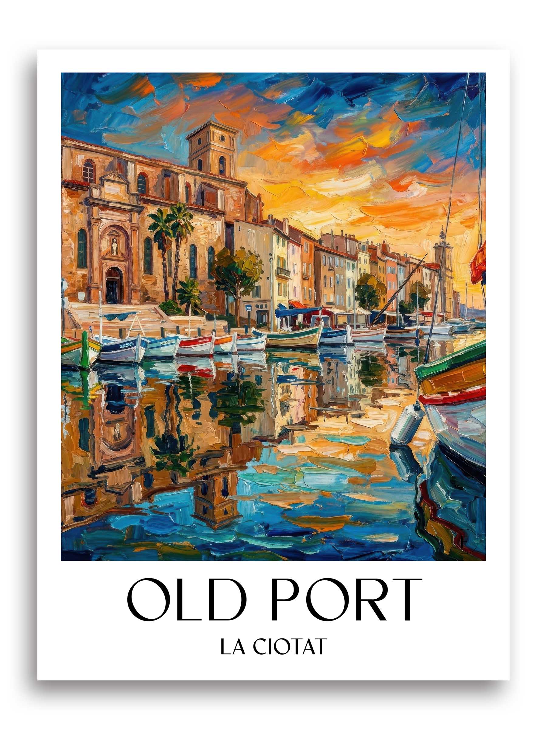 Vieux-Port Poster - La Ciotat - Frankreich Kunstdruck - Ölgemälde von A4 bis A1 - favplace