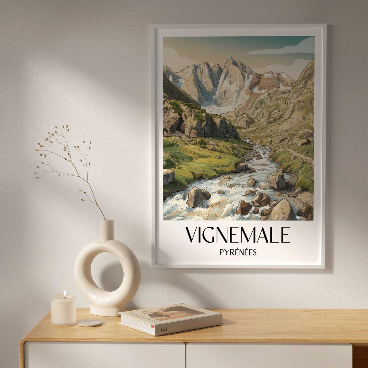 vignemale-pyrénées-frankreich-poster-aquarell