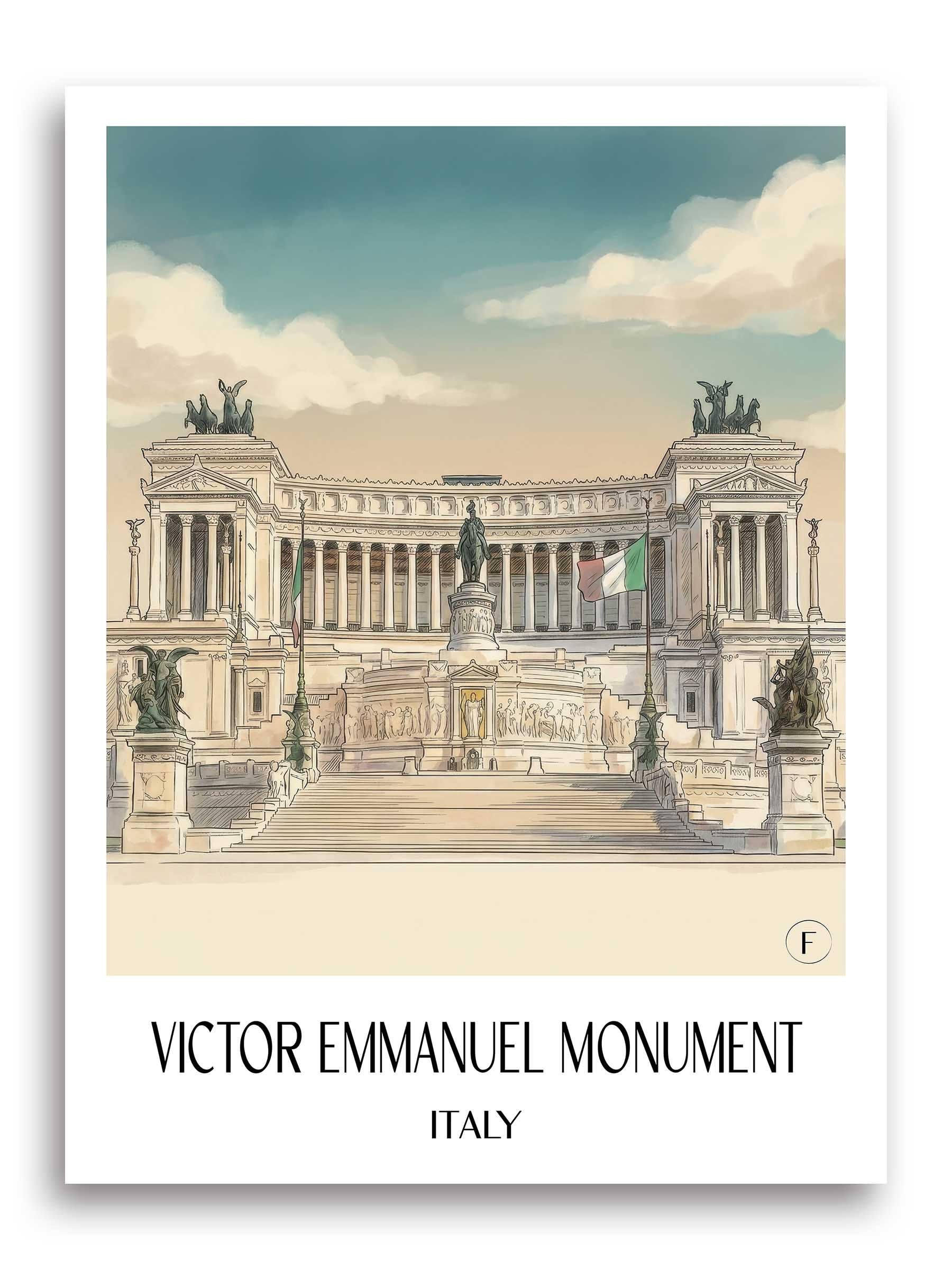 Viktor-Emanuelsdenkmal Poster - Rom - Italien Kunstdruck - Aquarell von A4 bis A1 - favplace