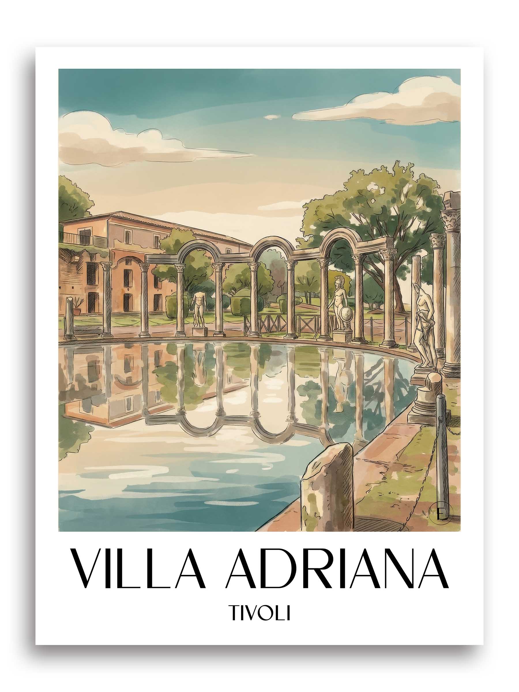 villa-adriana-tivoli-italien-poster-aquarell