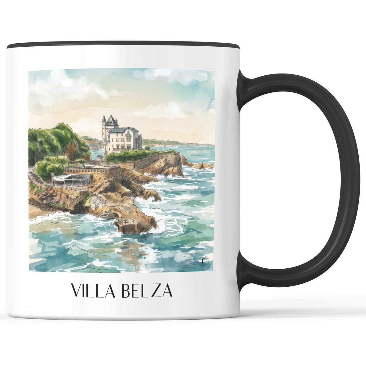 villa-belza-biarritz-frankreich-kaffeebecher-aquarell