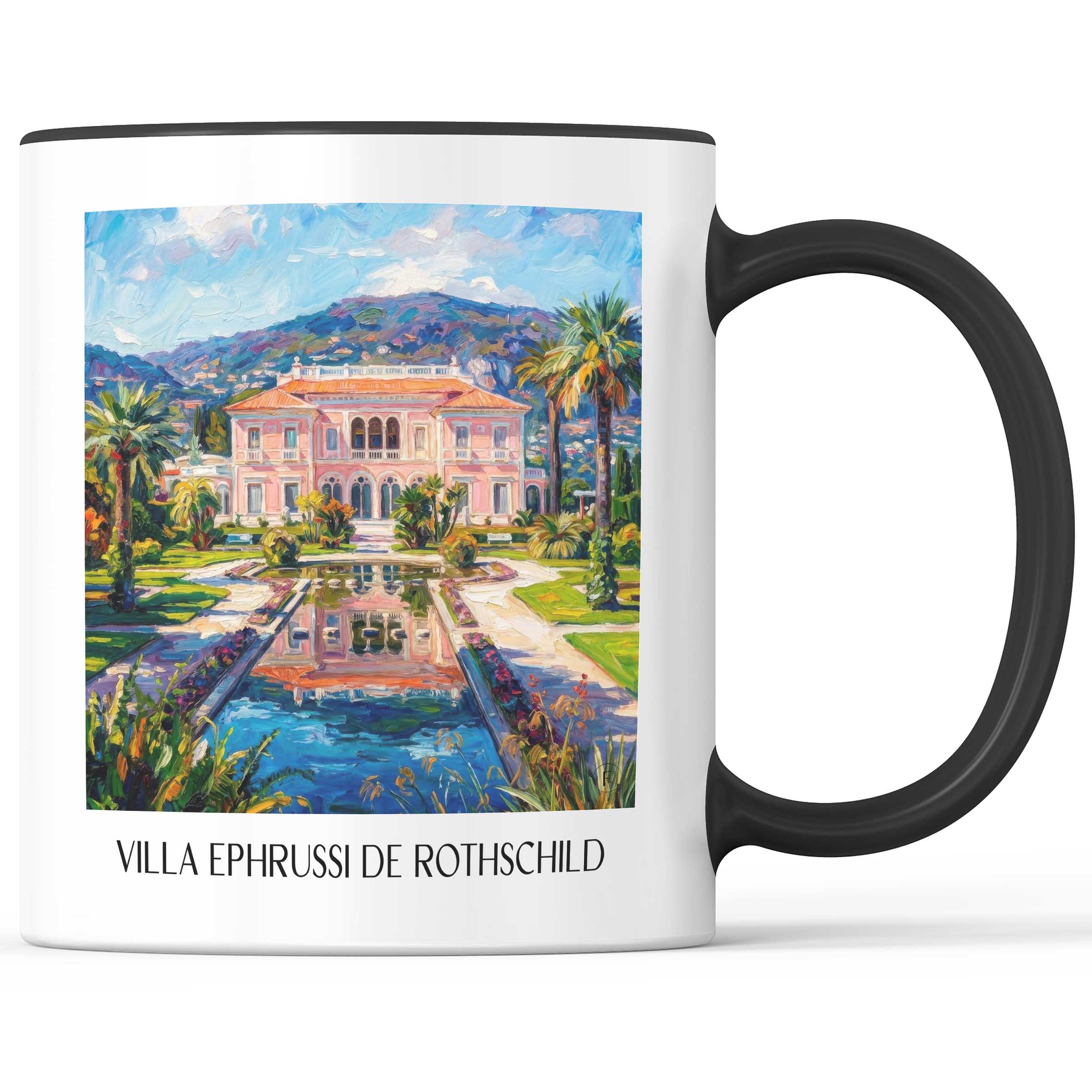 Villa Ephrussi de Rothschild Kaffeebecher - Saint-Jean-Cap-Ferrat - Frankreich Becher - Kaffeetasse im Ölgemälde Stil - favplace