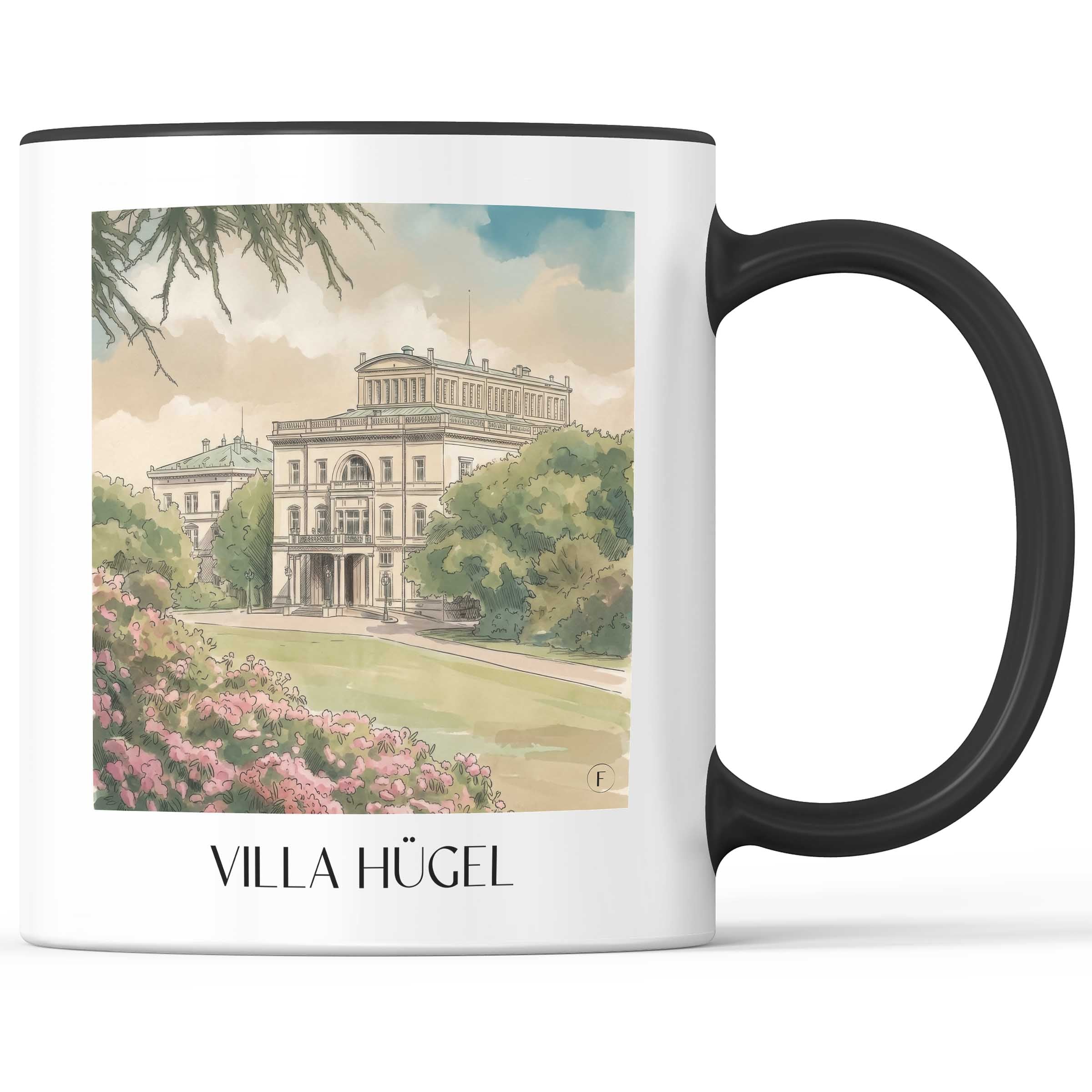 villa-hügel-essen-deutschland-kaffeebecher-aquarell