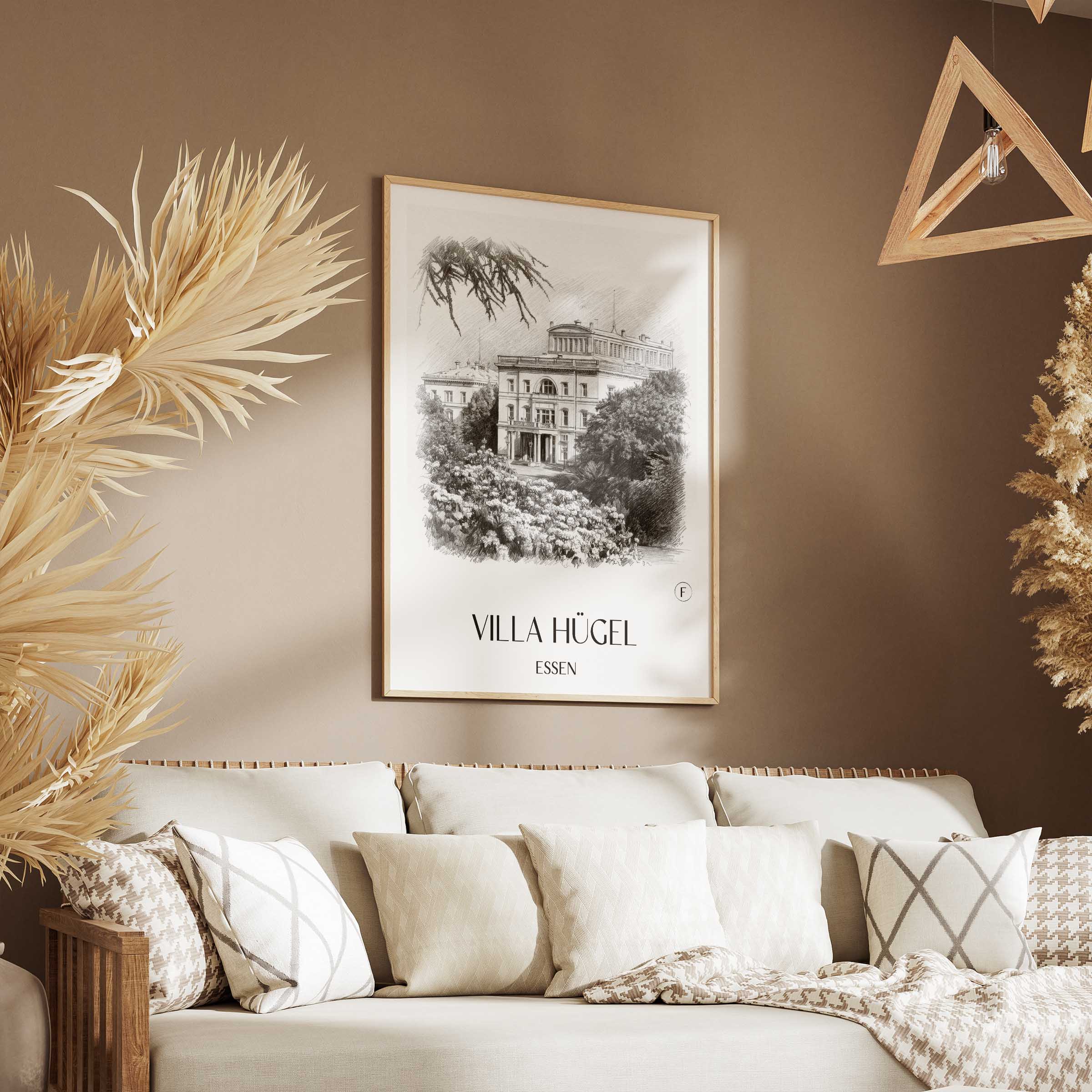 villa-hügel-essen-deutschland-poster-bleistift-zeichnung-drawing