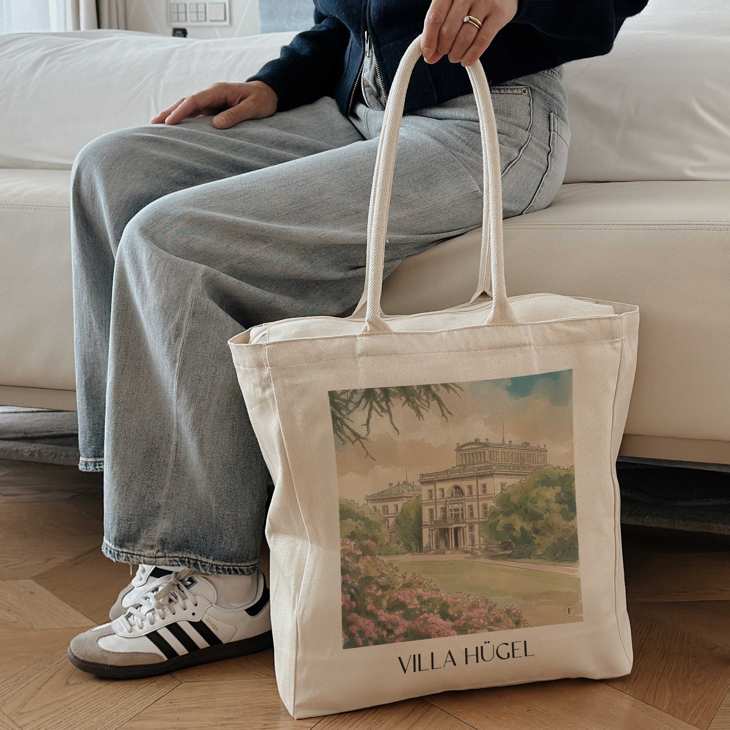 villa-hügel-essen-deutschland-einkaufstasche-aquarell