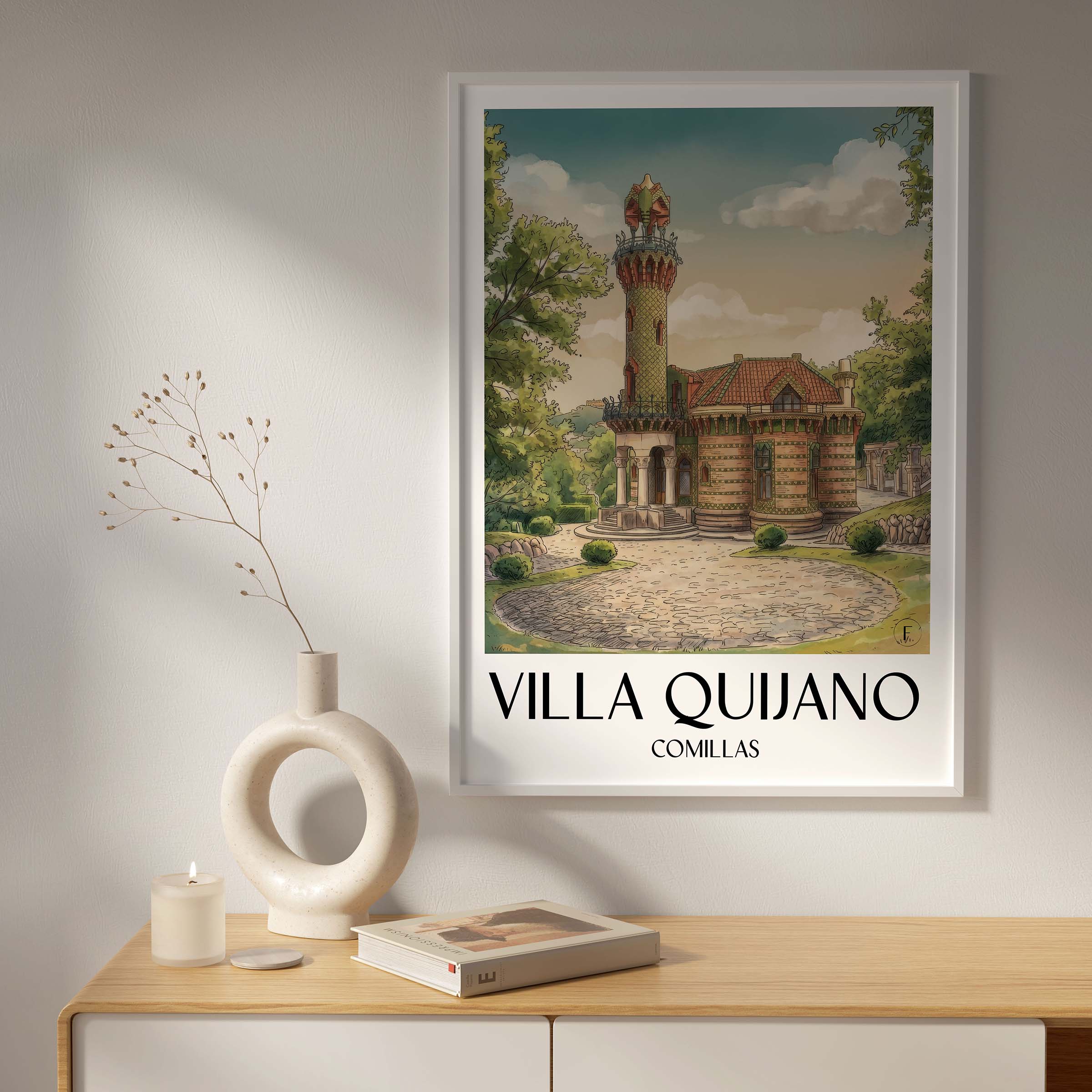 villa-quijano-comillas-spanien-poster-aquarell