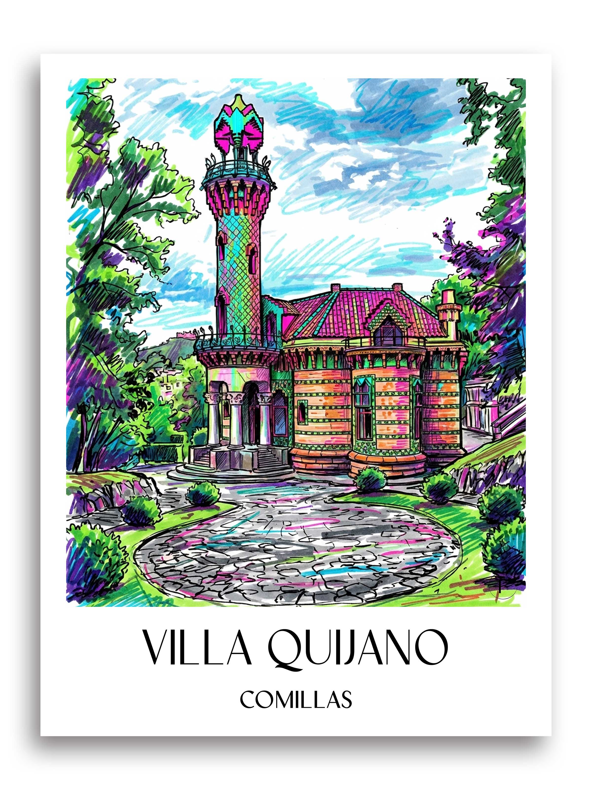 villa-quijano-comillas-spanien-poster-graffiti