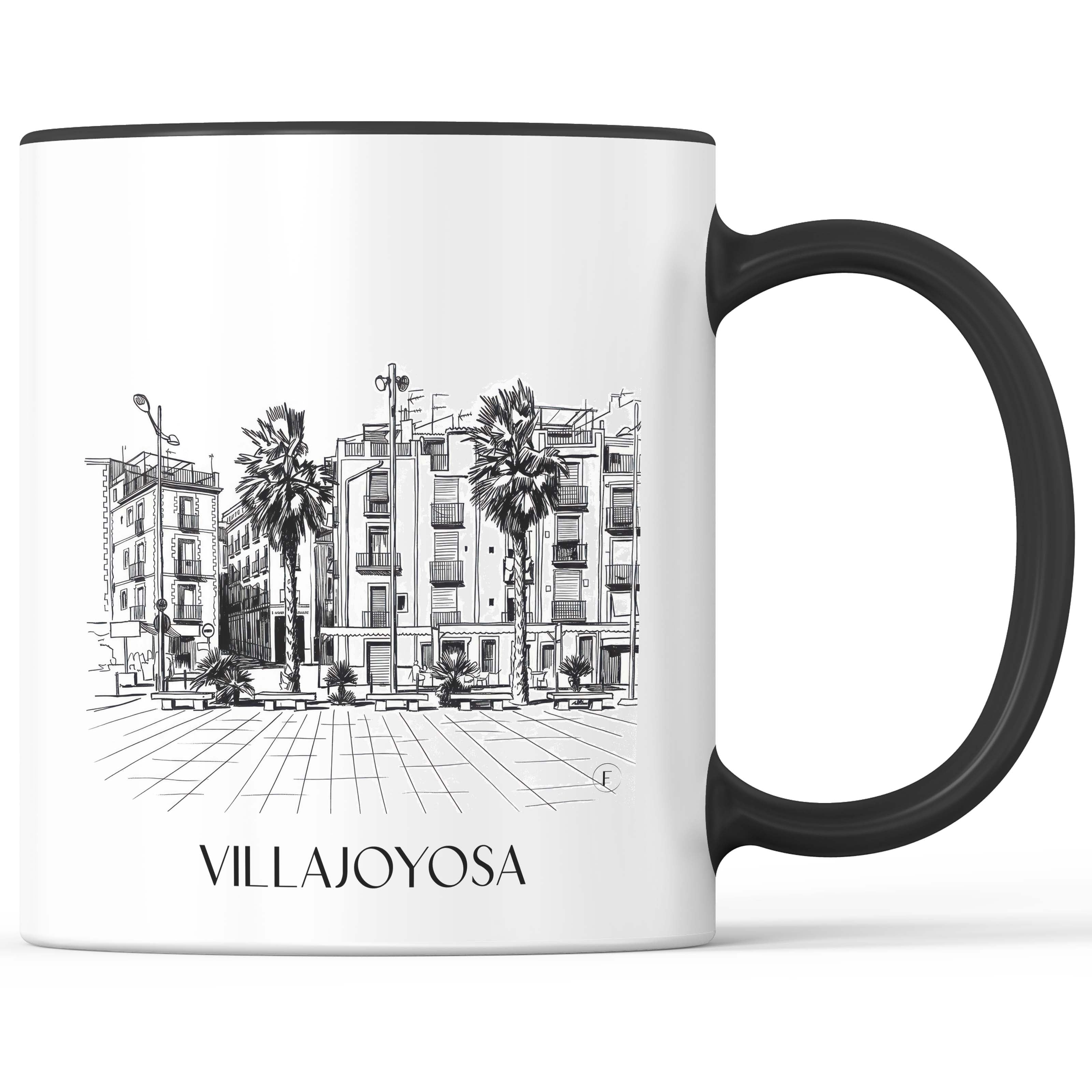 villajoyosa-spanien-spanien-kaffeebecher-skizze