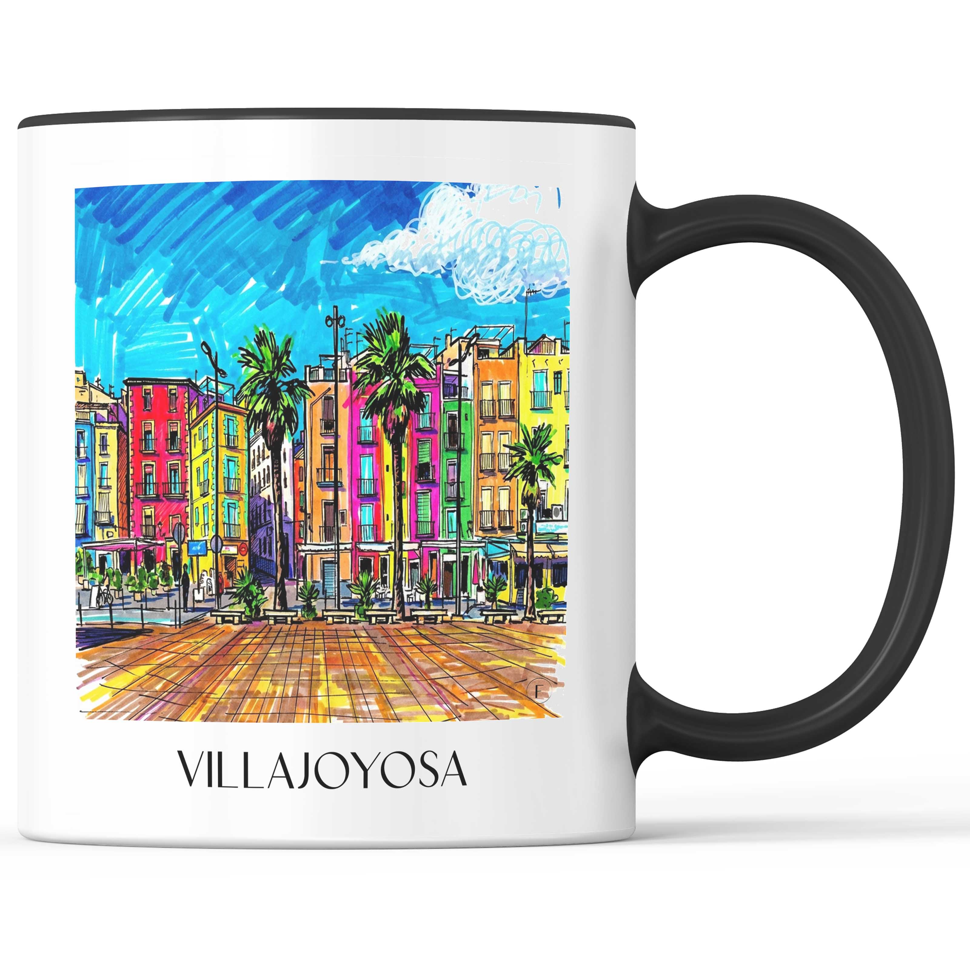 Villajoyosa Kaffeebecher - Spanien - Spanien Becher - Kaffeetasse im Tag Graffiti Stil - favplace
