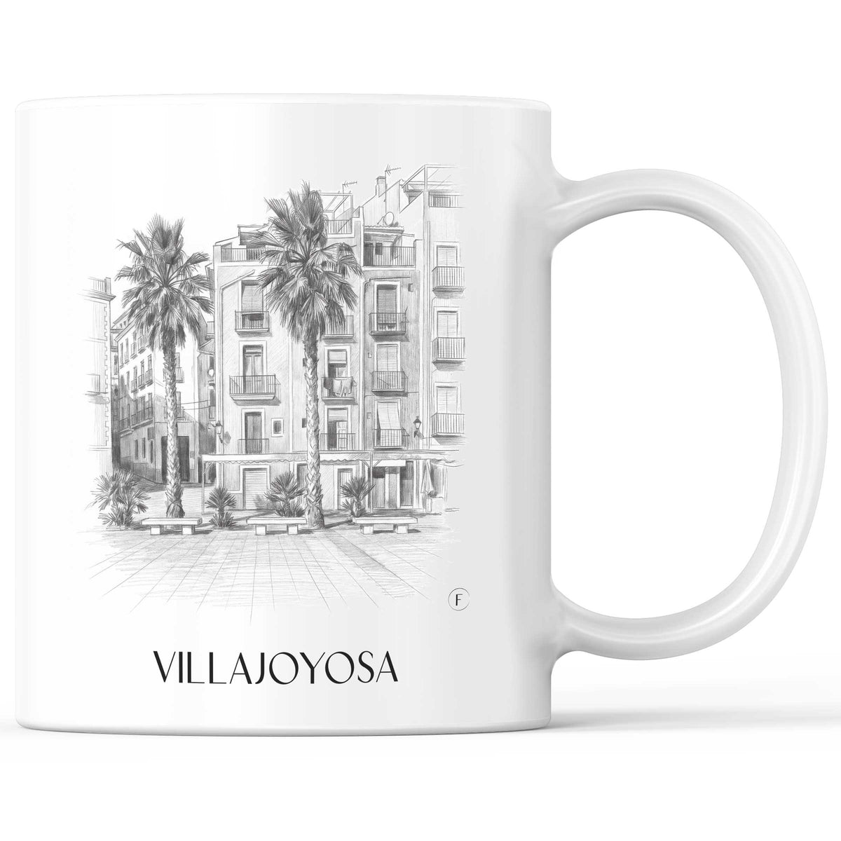 Villajoyosa Kaffeebecher - Spanien - Spanien Becher - Kaffeetasse im Zeichnung Stil - favplace