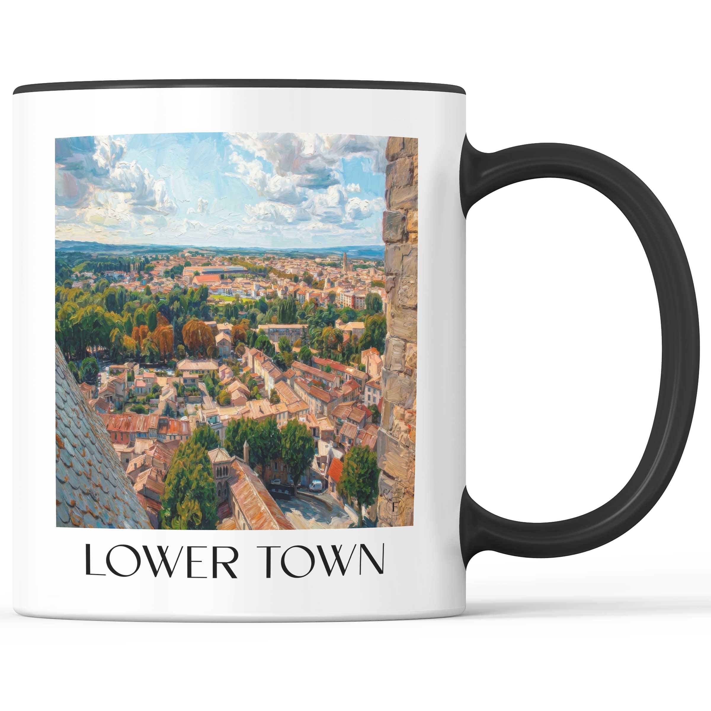 Ville Basse Kaffeebecher - Carcassonne - Frankreich Becher - Kaffeetasse im Ölgemälde Stil - favplace