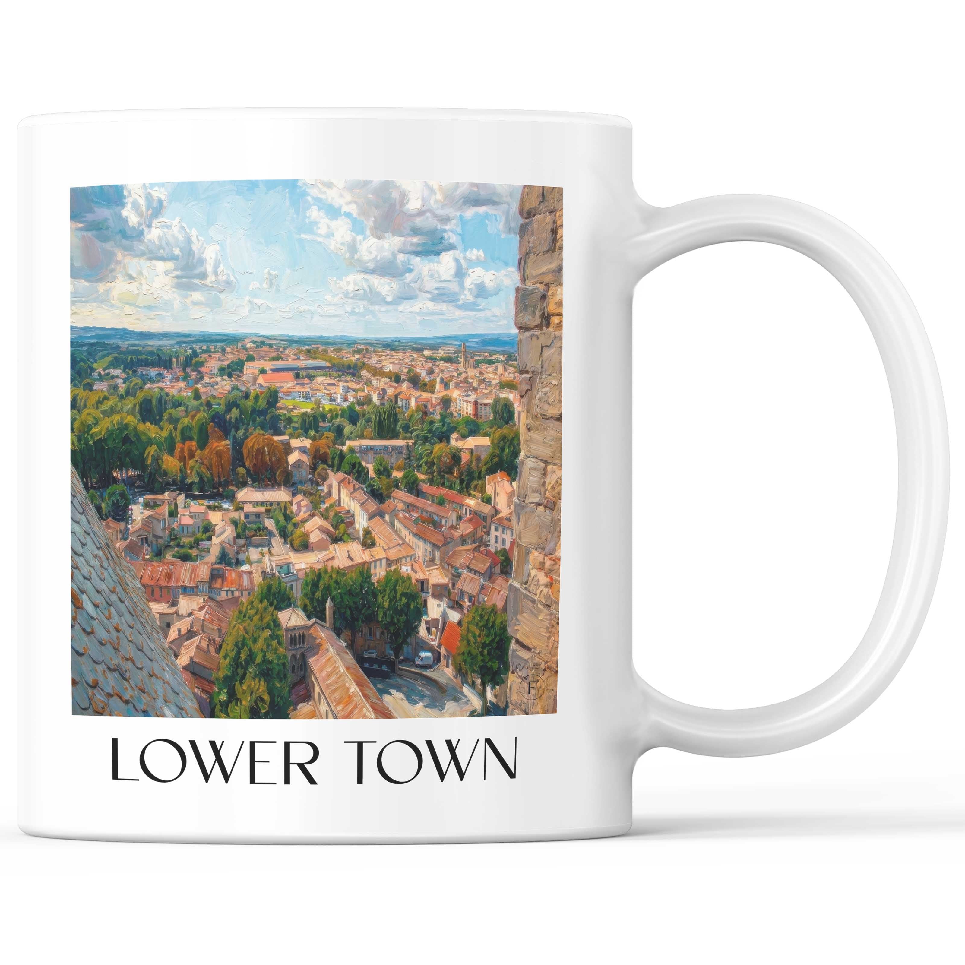 Ville Basse Kaffeebecher - Carcassonne - Frankreich Becher - Kaffeetasse im Ölgemälde Stil - favplace