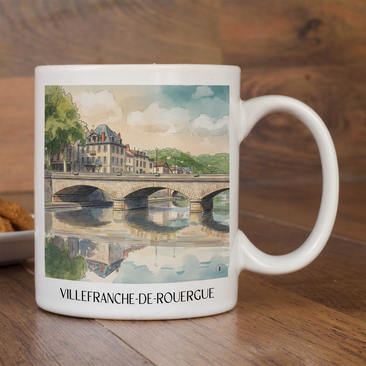 villefranche-de-rouergue-okzitanien-frankreich-kaffeebecher-aquarell