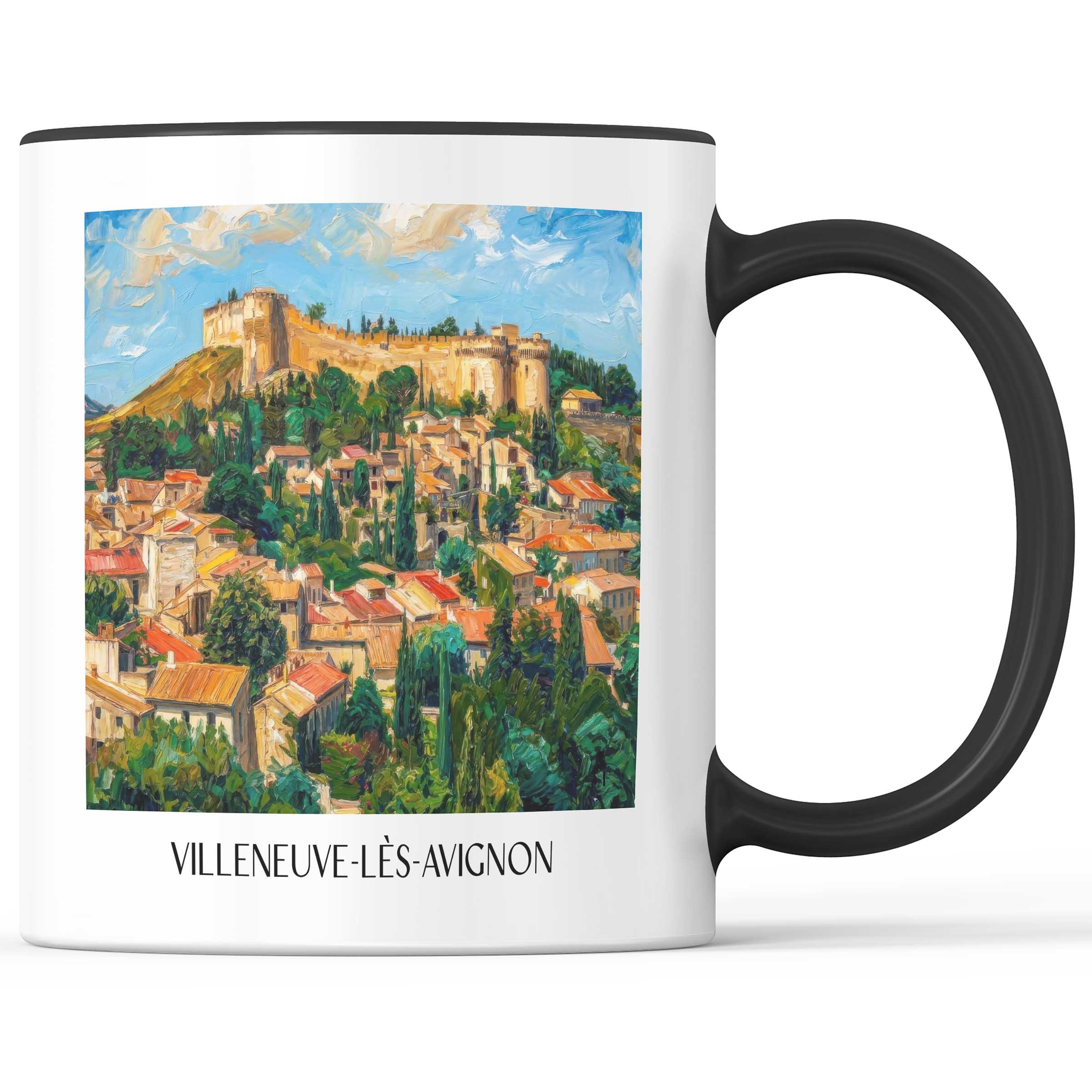 villeneuve-lès-avignon-okzitanien-frankreich-kaffeebecher-oil-painting-oelgemaelde