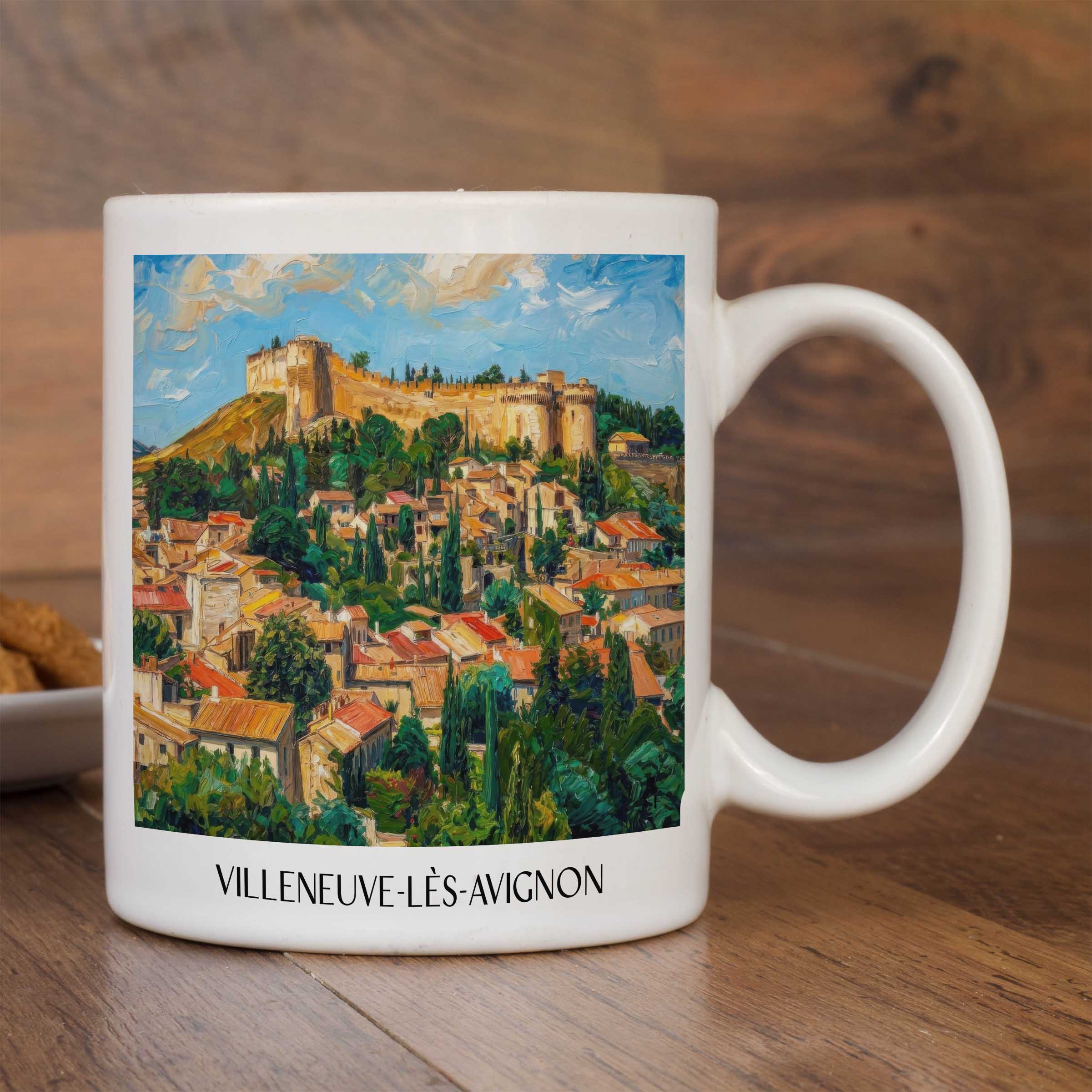 villeneuve-lès-avignon-okzitanien-frankreich-kaffeebecher-oil-painting-oelgemaelde