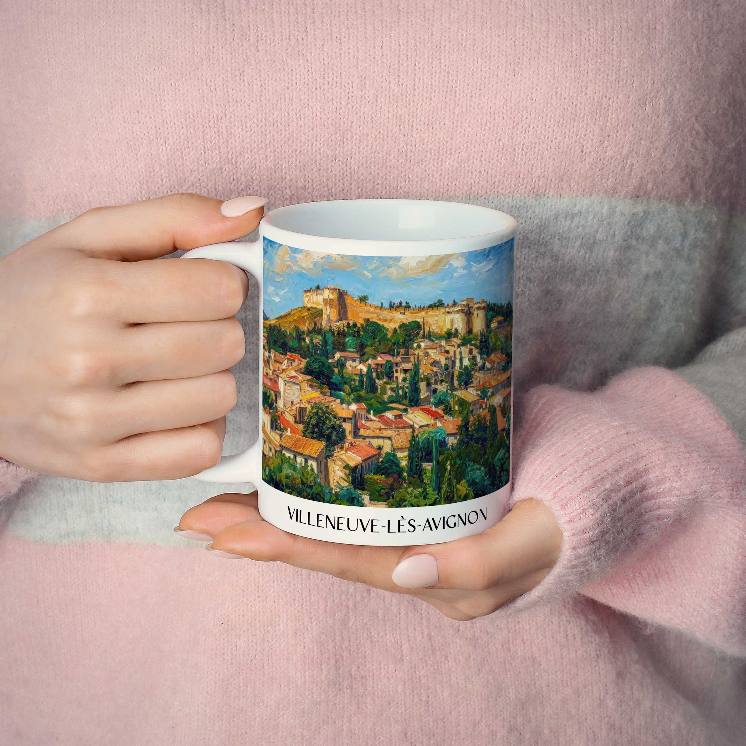 villeneuve-lès-avignon-okzitanien-frankreich-kaffeebecher-oil-painting-oelgemaelde