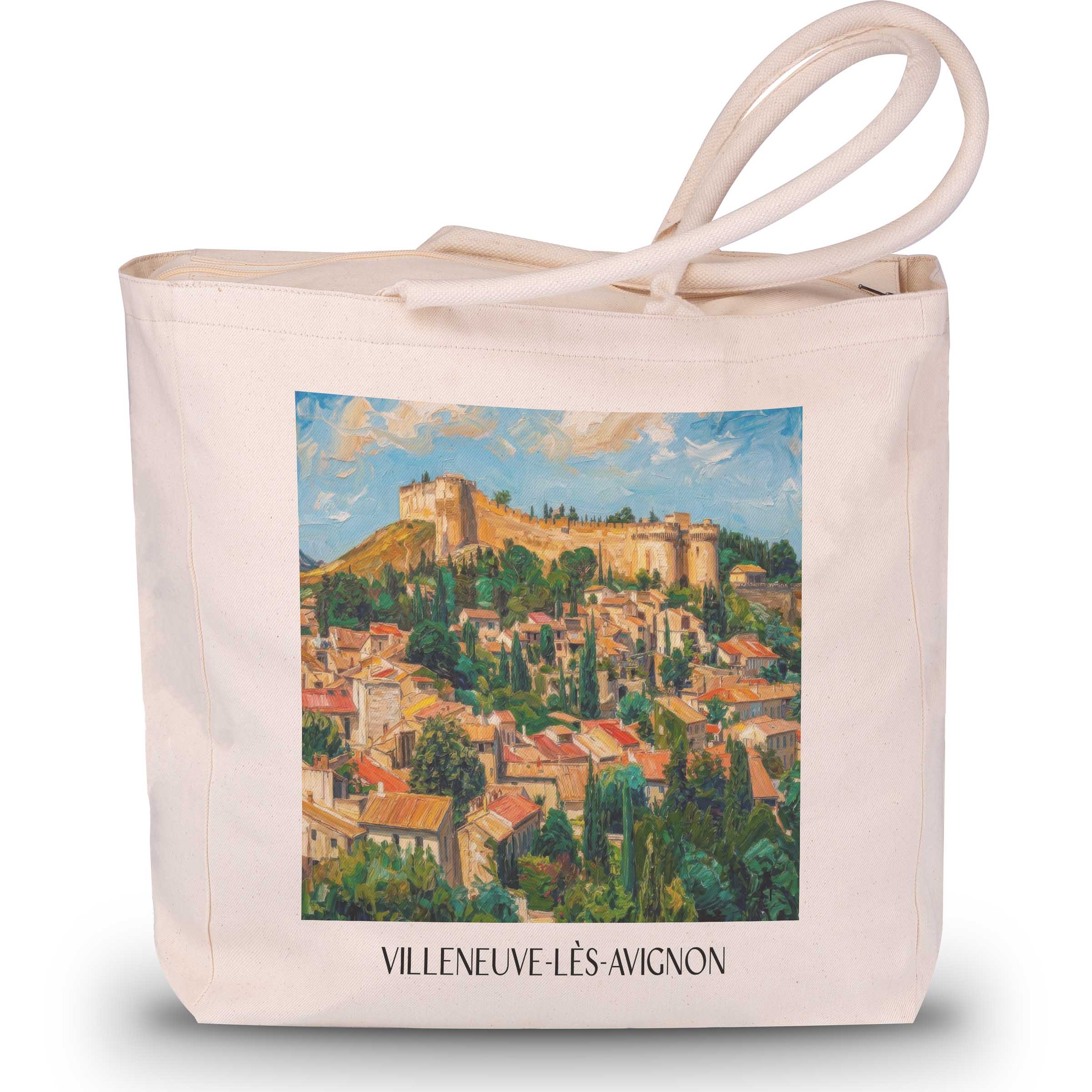 Villeneuve-lès-Avignon Shopping Tasche - Okzitanien - Frankreich Tote Bag - Einkaufstasche im Ölgemälde Stil - favplace