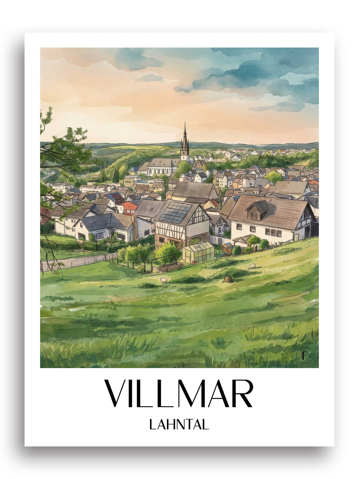 villmar-lahntal-deutschland-poster-aquarell