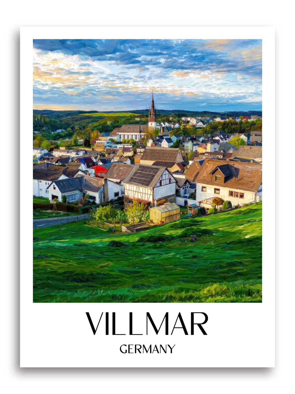 Villmar Poster - Lahntal - Deutschland Kunstdruck - Ölgemälde von A4 bis A1 - favplace