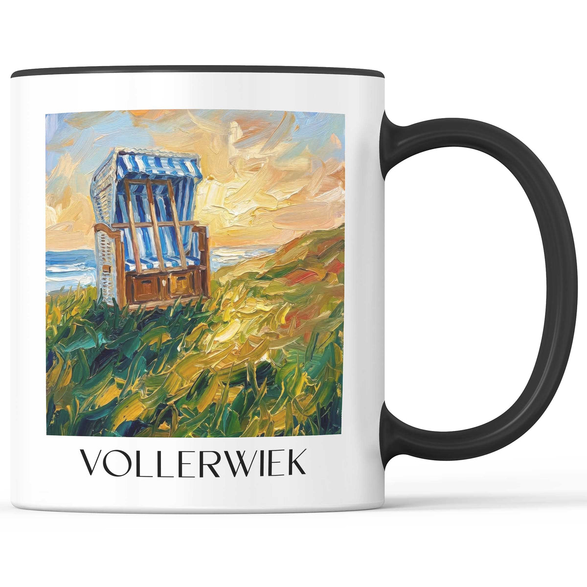 Vollerwiek Kaffeebecher - Schleswig-Holstein - Deutschland Becher - Kaffeetasse im Ölgemälde Stil - favplace