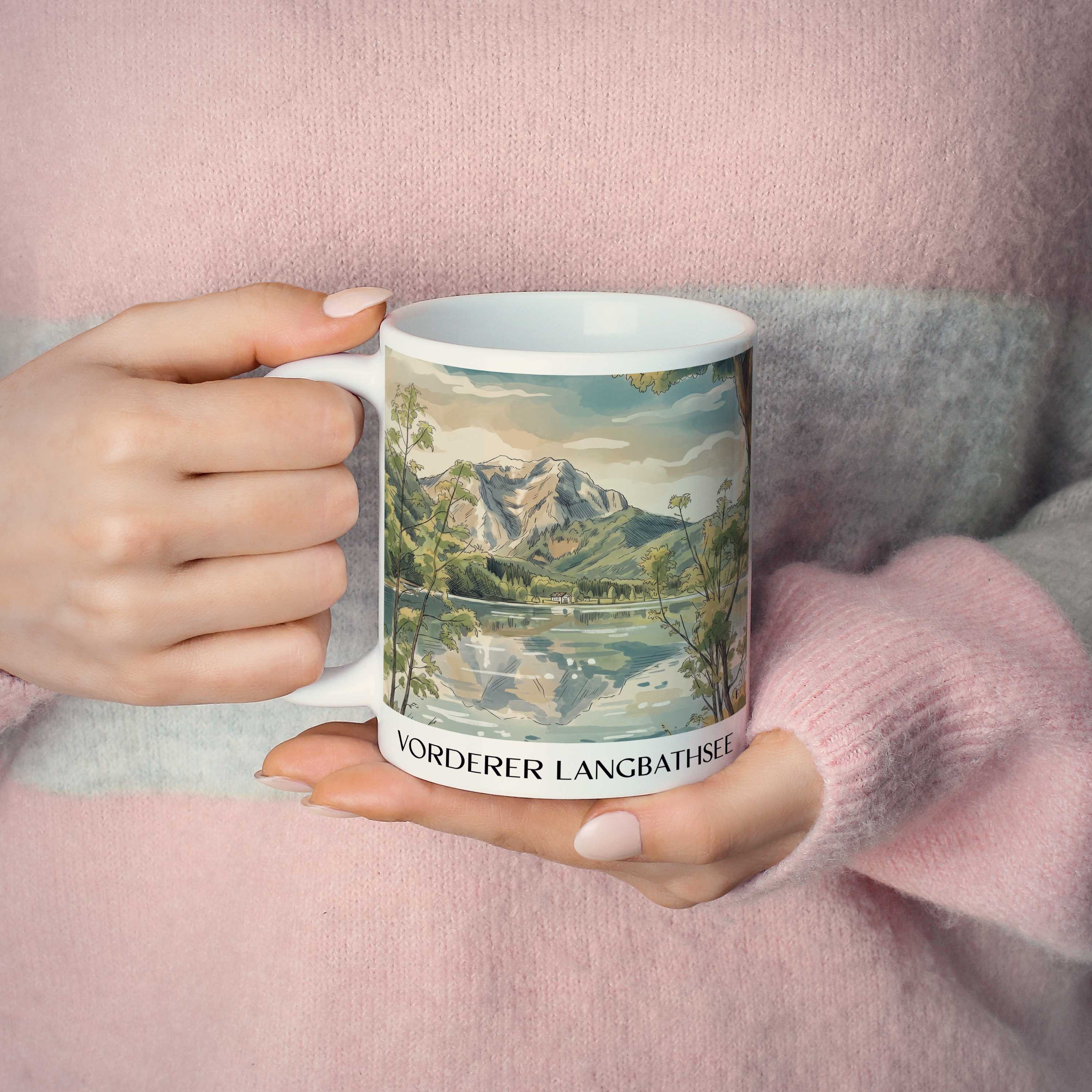 vorderer-langbathsee-österreich-österreich-kaffeebecher-aquarell