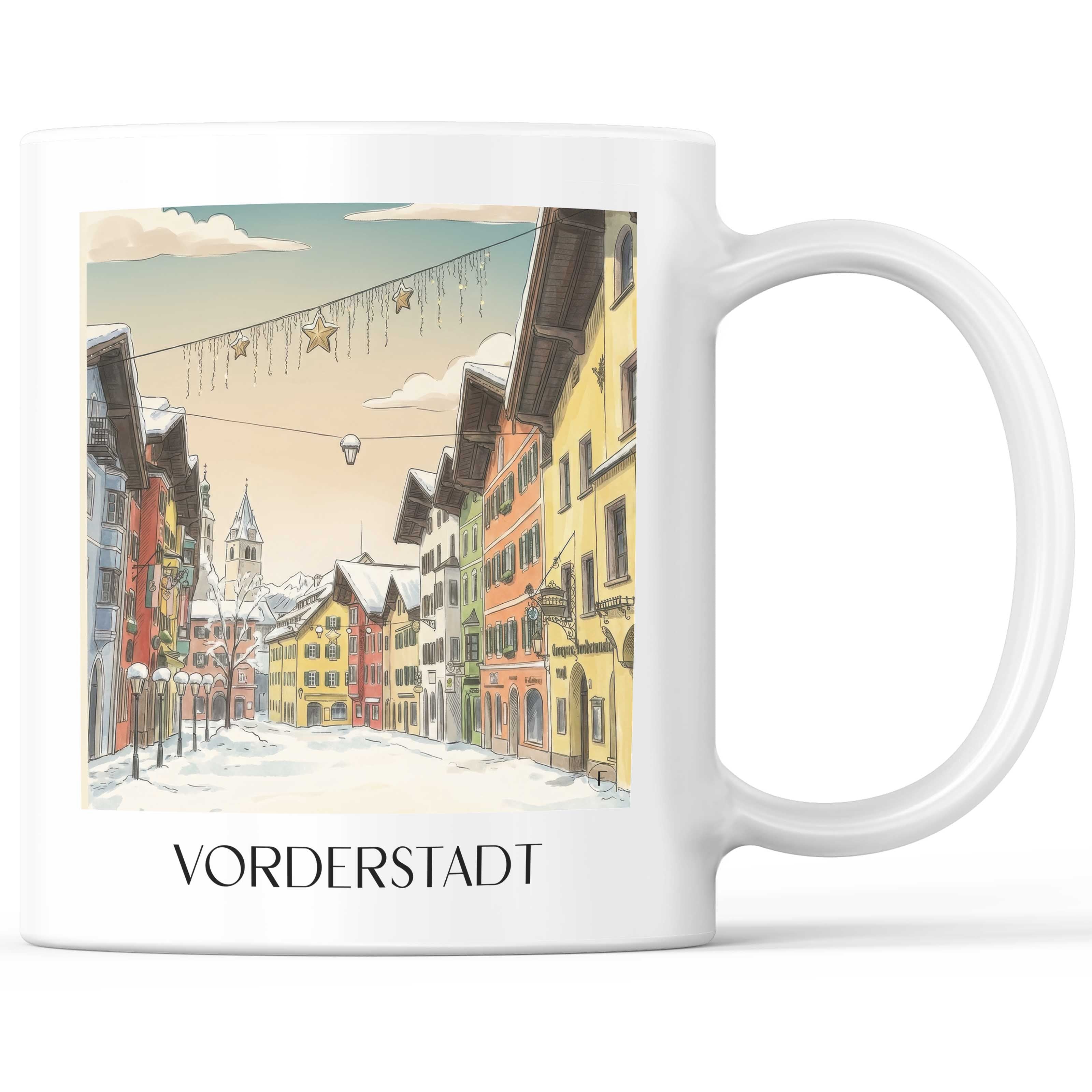 Vorderstadt Kaffeebecher - Kitzbühel - Österreich Becher - Kaffeetasse im Aquarell Stil - favplace