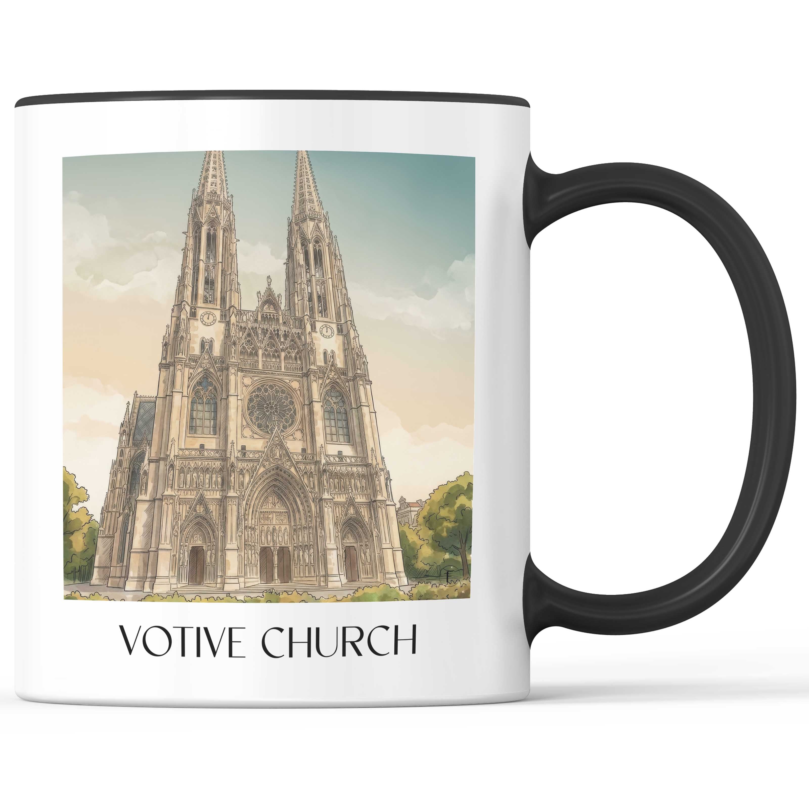 Votivkirche Kaffeebecher - Wien - Österreich Becher - Kaffeetasse im Aquarell Stil - favplace