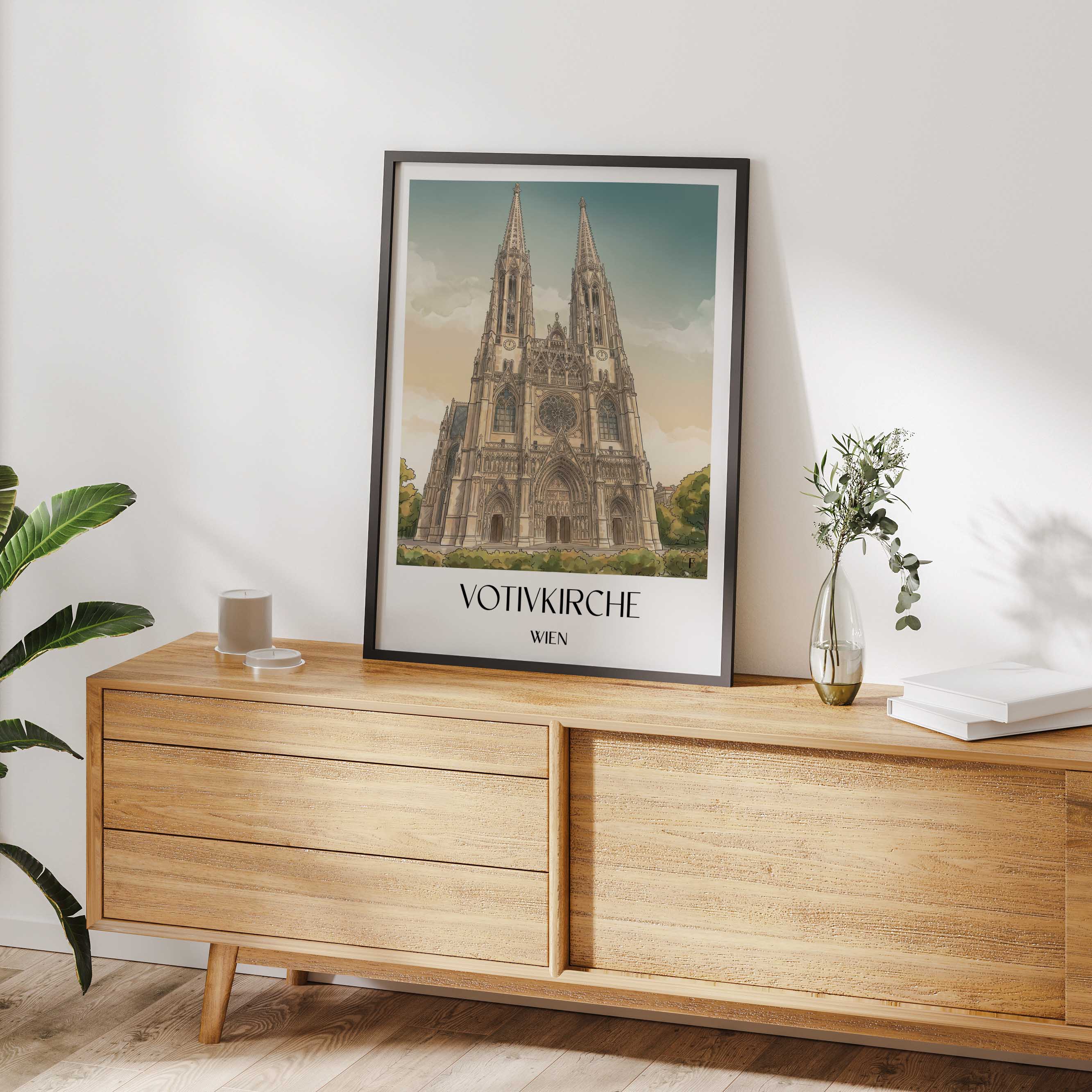 votivkirche-wien-österreich-poster-aquarell