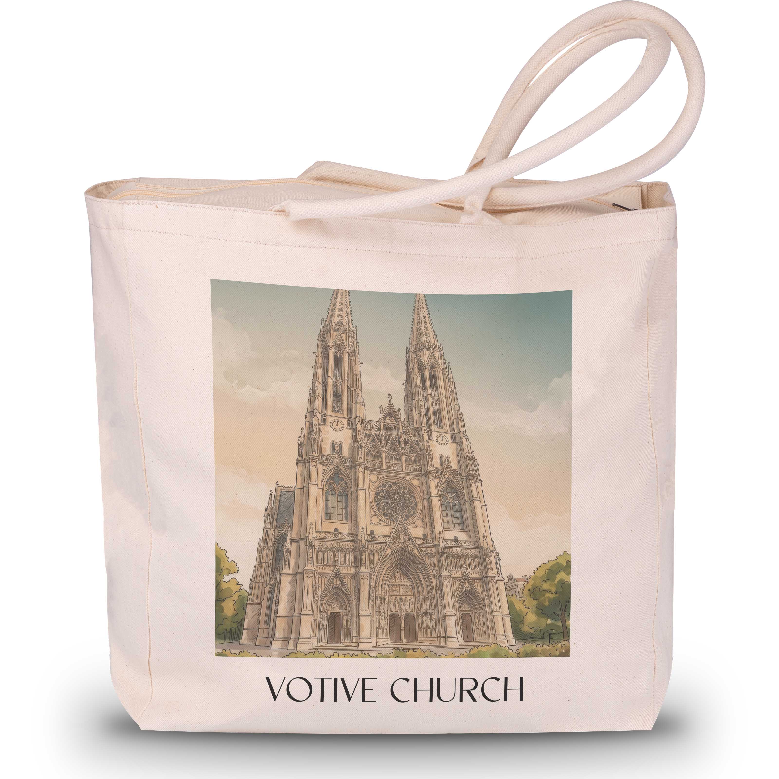 Votivkirche Shopping Tasche - Wien - Österreich Tote Bag - Einkaufstasche im Aquarell Stil - favplace