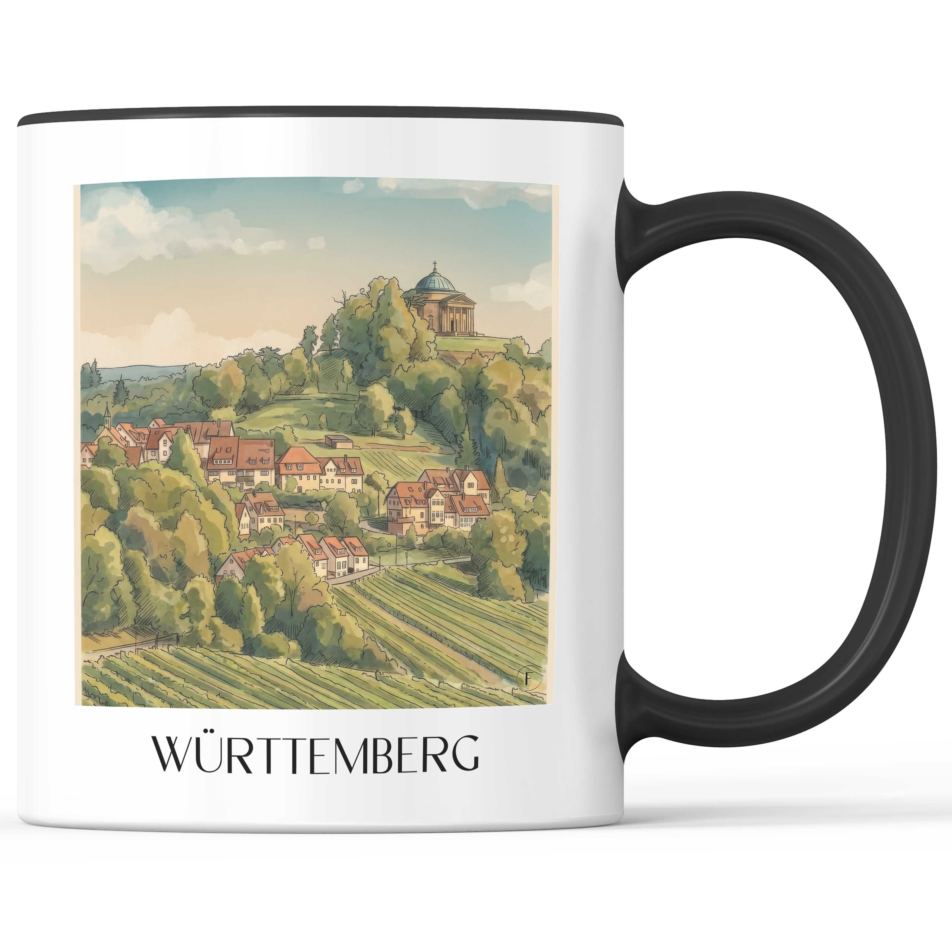 Württemberg Kaffeebecher - Stuttgart - Deutschland Becher - Kaffeetasse im Aquarell Stil - favplace