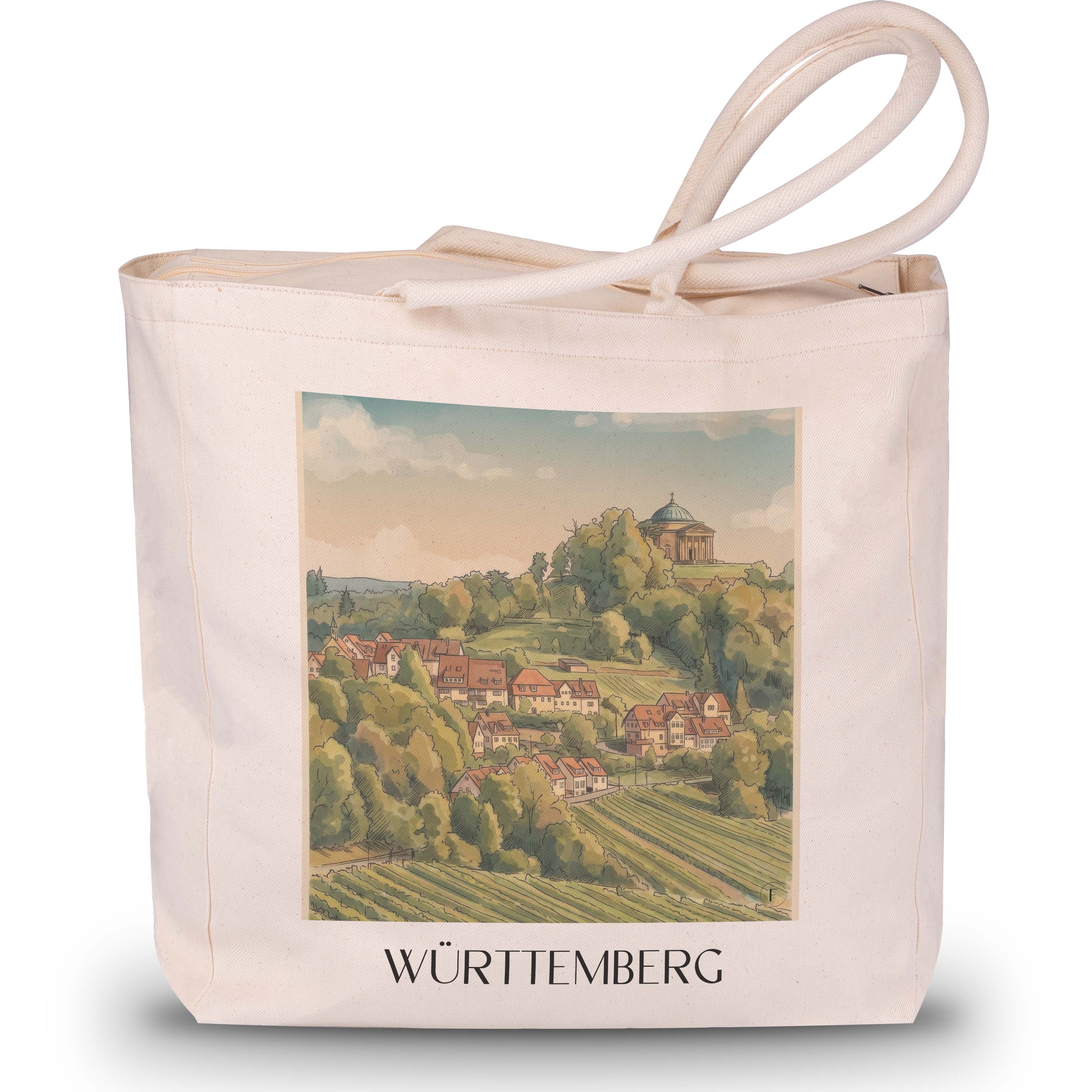 Württemberg Shopping Tasche - Stuttgart - Deutschland Tote Bag - Einkaufstasche im Aquarell Stil - favplace