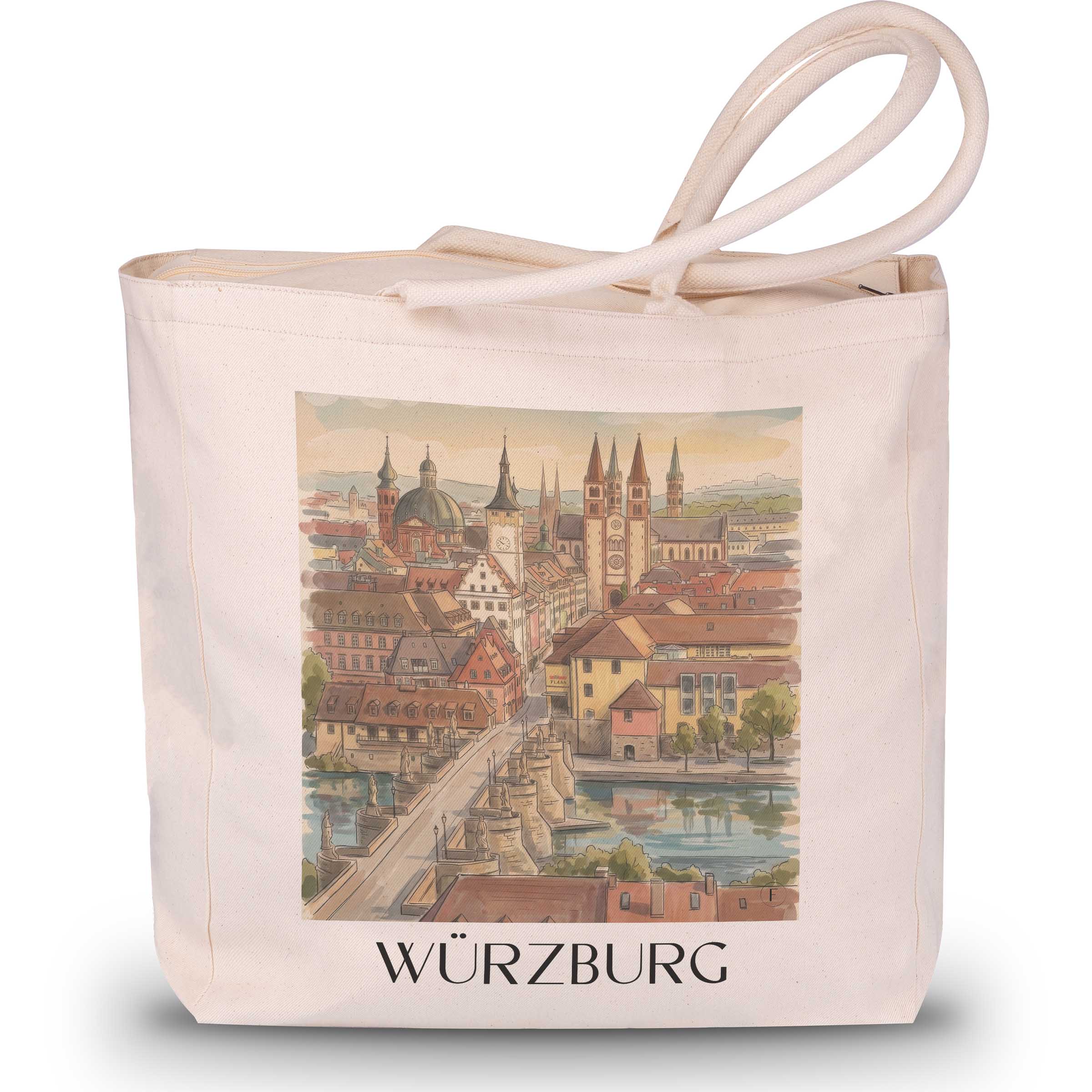 würzburg-franken-deutschland-einkaufstasche-aquarell